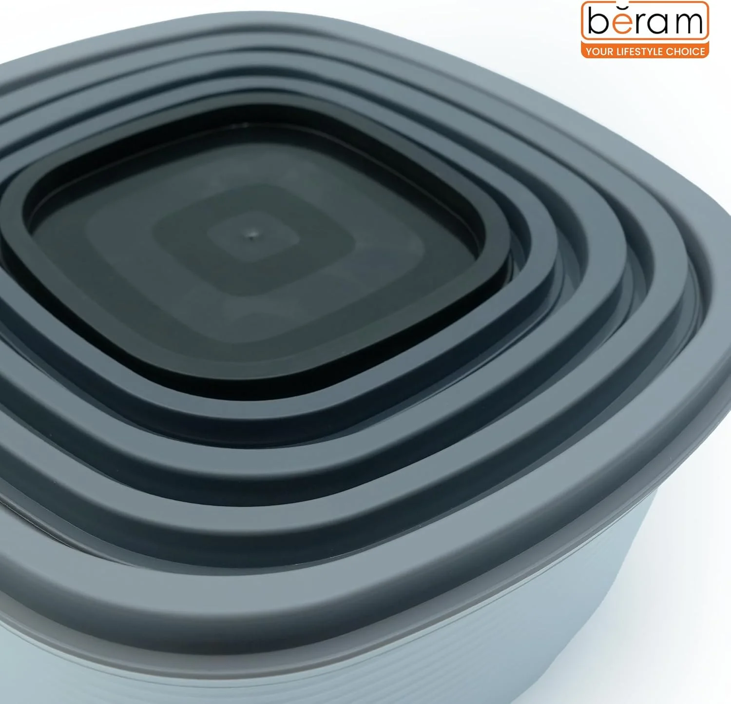 ست 5 تکه ظروف نگهداری مواد غذایی خاکستری با درب های محکم، پلاستیک بدون BPA، ضد نشت، قابل چیدن، قابل استفاده در فریزر، قابل استفاده در مایکروویو، قابل شستشو در ماشین ظرفشویی، مناسب برای آماده سازی غذا و سازماندهی انبار