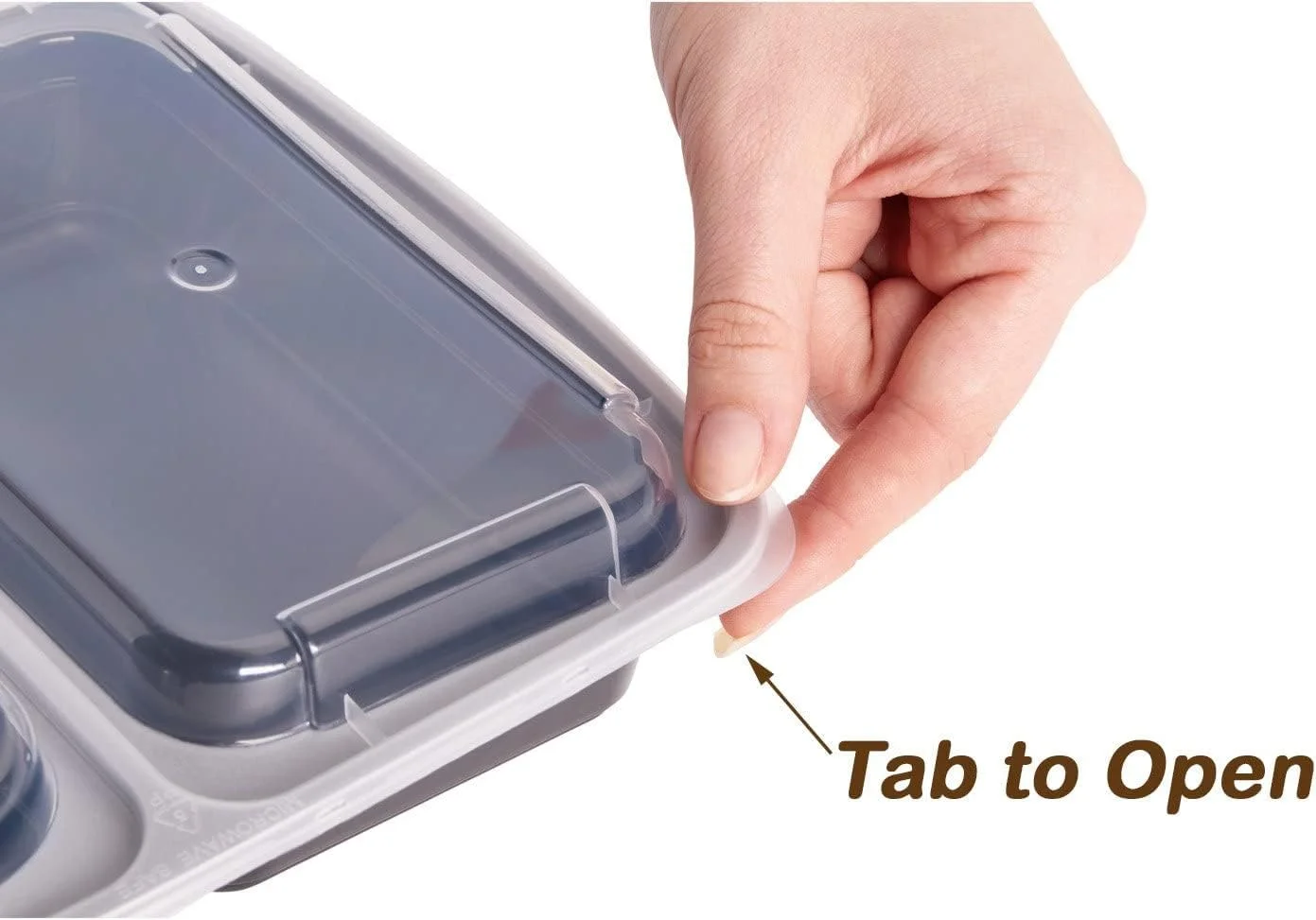 [20 Pack] Compartment Black Base with Lids Food Storage Container(32 oz) RE 32 | Disposable Food Container | Meal Preparation Containers | Lunch Boxes Microwave | Freezer Safe (1 - Compartment)