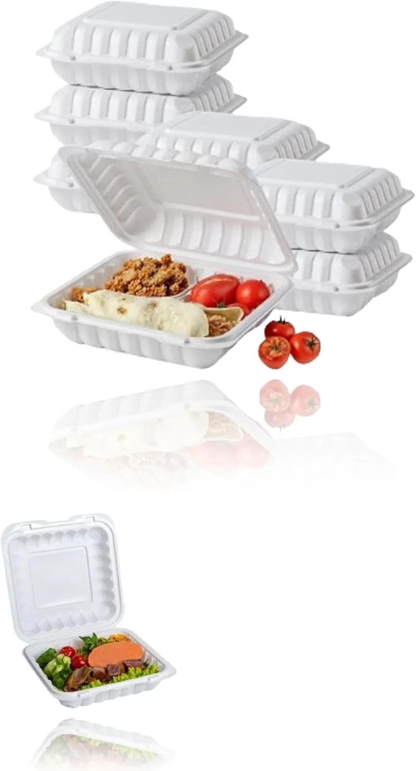 ظروف غذای صدفی - بسته 20 عددی، 8 اینچی، بدون BPA، ظروف قابل استفاده مجدد، 30 اونس، 3 محفظه، شرینک شده، قابل استفاده در فریزر و مایکروویو ظروف غذای صدفی - بسته 20 عددی، 8 اینچی، بدون BPA، ظروف قابل استفاده مجدد، 30 اونس، 3 محفظه، شرینک شده، قابل استفاده در فریزر و مایکروویو
