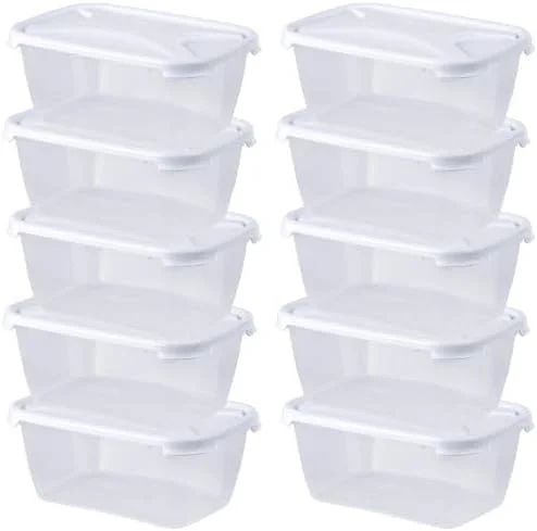 چک مارت [10 بسته ظروف درب دار با درب 1200 میلی لیتر (1.2 لیتر) ظروف نگهداری مواد غذایی، ظروف آماده سازی غذا - ضد نشت، قابل استفاده در مایکروویو، فریزر، ماشین ظرفشویی و قابل استفاده مجدد چک مارت [10 بسته ظروف درب دار با درب 1200 میلی لیتر (1.2 لیتر) ظروف نگهداری مواد غذایی، ظروف آماده سازی غذا - ضد نشت، قابل استفاده در مایکروویو، فریزر، ماشین ظرفشویی و قابل استفاده مجدد