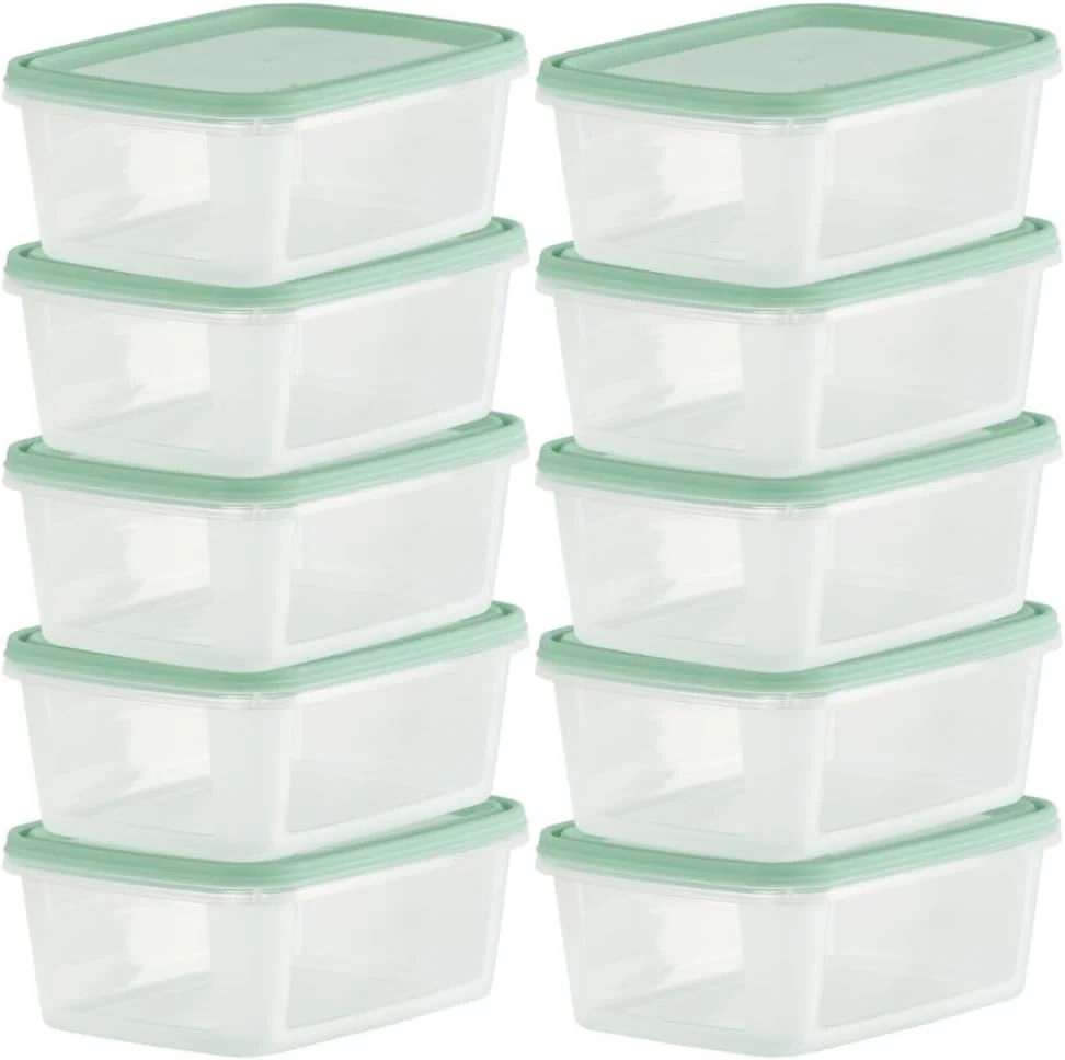 چک مارت [10 بسته ظروف درب دار محکم 500 میلی لیتری (0.5 لیتر) ظروف نگهداری مواد غذایی، ظروف آماده سازی غذا با درب - ضد نشت، قابل استفاده در مایکروویو، فریزر و ماشین ظرفشویی، قابل استفاده مجدد چک مارت [10 بسته ظروف درب دار محکم 500 میلی لیتری (0.5 لیتر) ظروف نگهداری مواد غذایی، ظروف آماده سازی غذا با درب - ضد نشت، قابل استفاده در مایکروویو، فریزر و ماشین ظرفشویی، قابل استفاده مجدد