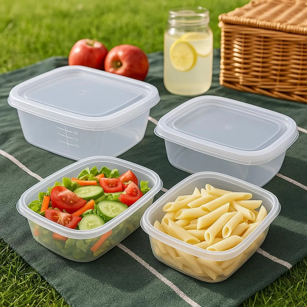 چک مارت [10 بسته ظروف درب دار محکم 1300 میلی لیتری (1.3 لیتری) ظروف نگهداری مواد غذایی، ظروف آماده سازی غذا با درب - ضد نشت، قابل استفاده در مایکروویو، فریزر و ماشین ظرفشویی، قابل استفاده مجدد]