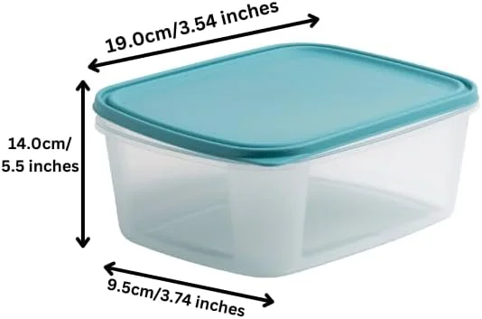 چک مارت [9 بسته] درب محکم چفتی 2000 میلی لیتر (2 لیتر) ظرف نگهداری مواد غذایی، ظروف آماده سازی غذا 9 بسته - ضد نشت، قابل استفاده در مایکروویو، فریزر و ماشین ظرفشویی، قابل استفاده مجدد