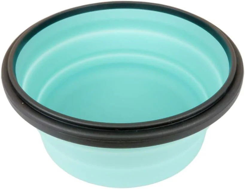 ظروف نگهداری غذای تاشو سیلیکونی آبی CARTINTS - کاسه های آماده سازی/نگهداری با درب - ظروف ناهار خوری گرد سیلیکونی - ست 3 عددی ایمن برای مایکروویو و فریزر