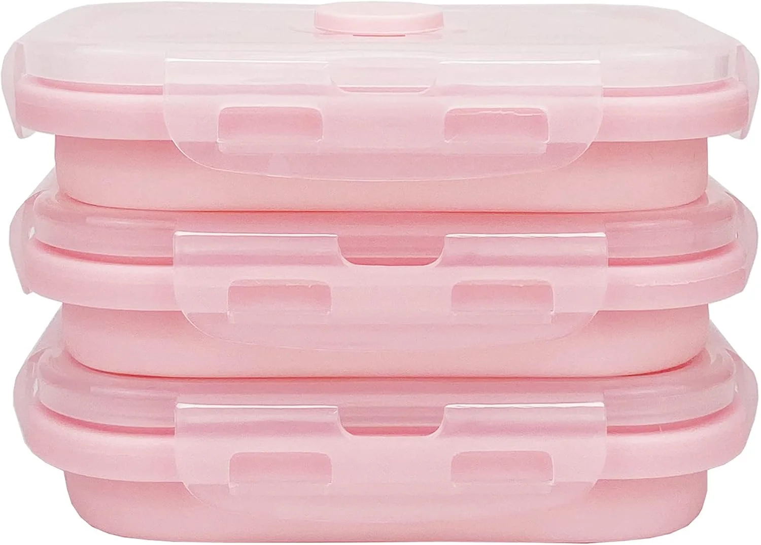 ظروف نگهداری غذای تاشو 3 تکه CCyanzi با درب، ظرف ناهار سیلیکونی، قابل استفاده در مایکروویو و فریزر، صرفه جویی در فضا برای کابینت آشپزخانه و کوله پشتی کمپینگ، (صورتی) ظروف نگهداری غذای تاشو 3 تکه CCyanzi با درب، ظرف ناهار سیلیکونی، قابل استفاده در مایکروویو و فریزر، صرفه جویی در فضا برای کابینت آشپزخانه و کوله پشتی کمپینگ، (صورتی)