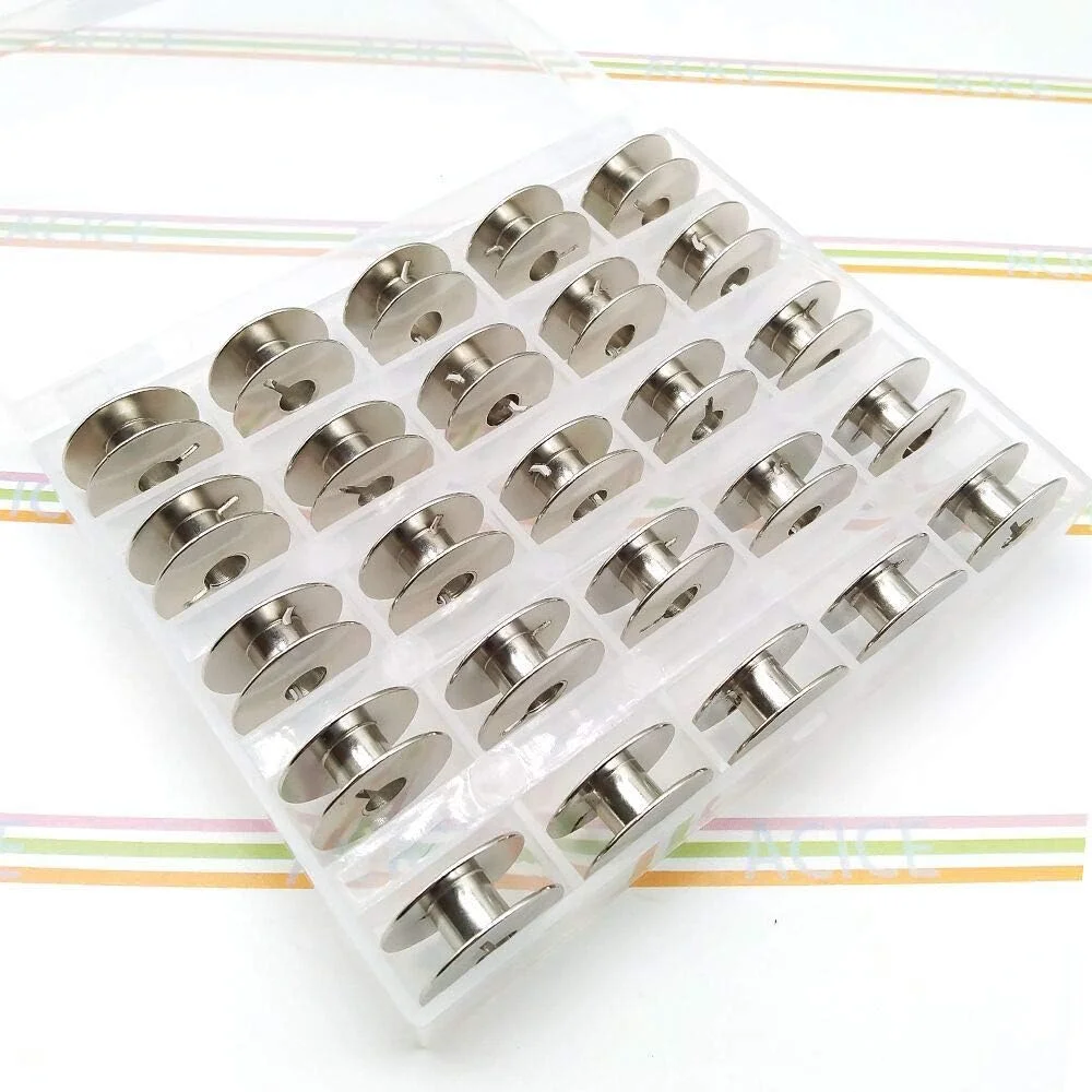 ACICE Deep Grove Rotary (Steel) Sewing Machine Bobbins SA159,25PCS in Bobbin Box,L Style,for Juki DDL-555,DDL-227,DDL-5530,DDL-555,TL-2000Qi,TL-2010Q,TL-2200QVP ACICE Deep Grove Rotary (Steel) Sewing Machine Bobbins SA159,25PCS in Bobbin Box,L Style,for Juki DDL-555,DDL-227,DDL-5530,DDL-555,TL-2000Qi,TL-2010Q,TL-2200QVP