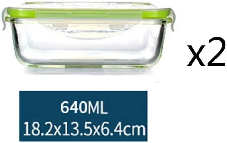 ست ظروف نگهداری غذا بدون BPA، 3 مدل مختلف، مناسب برای ماشین ظرفشویی، فریزر و مایکروویو، مناسب برای آماده سازی غذا/ناهار/ظرف غذا/ست 2 عددی (اندازه: 640ml+640ml)