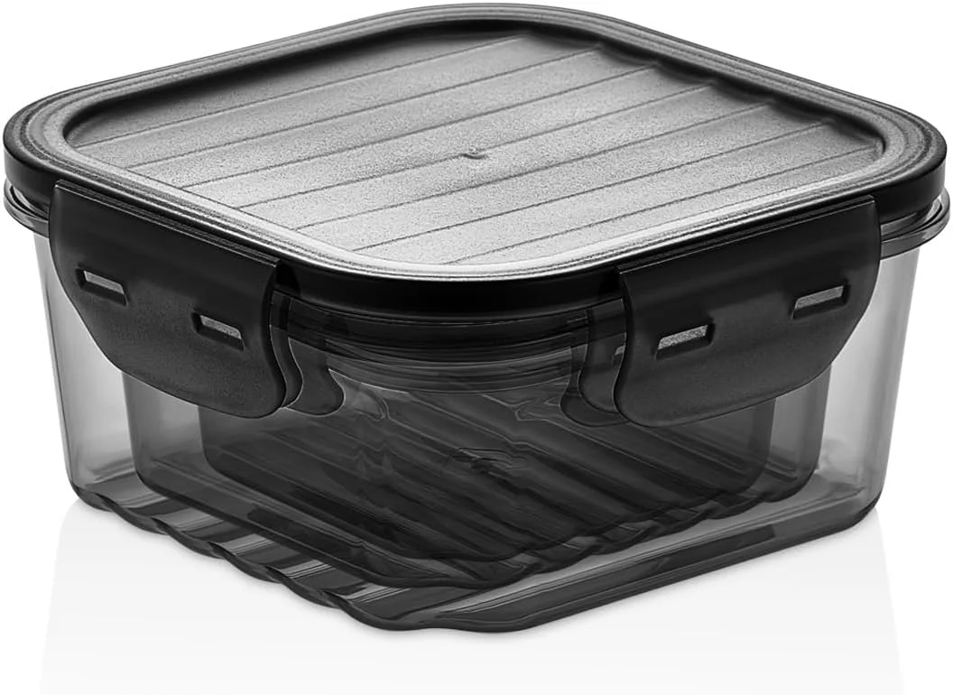 cev home essentials 6-Piece Food Storage Container Set – Airtight, Leakproof, BPA-Free Plastic Storage Boxes with Locking Lids – Stackable Meal Prep Containers, Microwave, Freezer & Dishwasher Safe