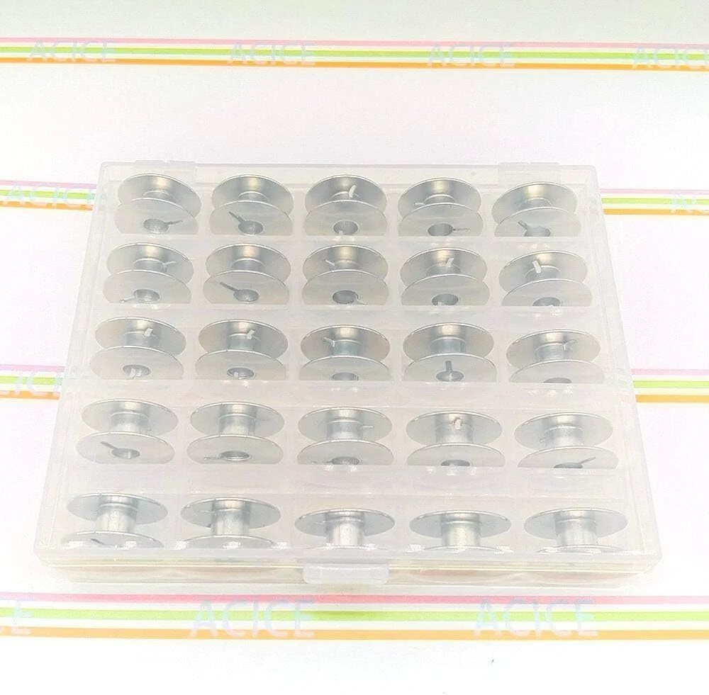 ACICE Deep Grove Rotary (Steel) Sewing Machine Bobbins SA159,25PCS in Bobbin Box,L Style,for Juki DDL-555,DDL-227,DDL-5530,DDL-555,TL-2000Qi,TL-2010Q,TL-2200QVP ACICE Deep Grove Rotary (Steel) Sewing Machine Bobbins SA159,25PCS in Bobbin Box,L Style,for Juki DDL-555,DDL-227,DDL-5530,DDL-555,TL-2000Qi,TL-2010Q,TL-2200QVP