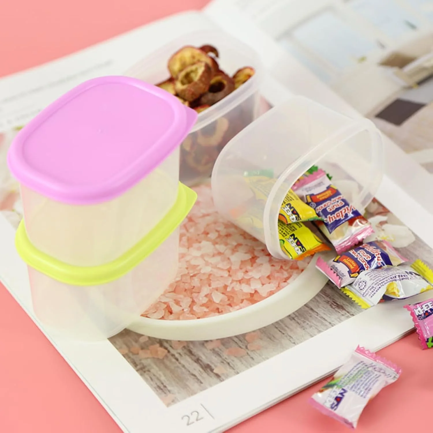 مجموعه 6 عددی ظروف نگهداری غذا Azonee با درب، جعبه های نگهداری تازه و مهر و موم شده قابل انباشت ضد نشت آشپزخانه، ظروف نگهداری مواد غذایی پلاستیکی قابل استفاده مجدد و بدون BPA مناسب برای مایکروویو و فریزر (160 میلی لیتر)