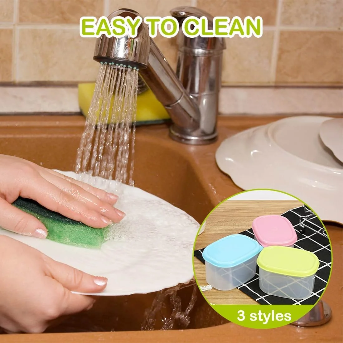 مجموعه 6 عددی ظروف نگهداری غذا Azonee با درب، جعبه های نگهداری تازه و مهر و موم شده قابل انباشت ضد نشت آشپزخانه، ظروف نگهداری مواد غذایی پلاستیکی قابل استفاده مجدد و بدون BPA مناسب برای مایکروویو و فریزر (160 میلی لیتر)