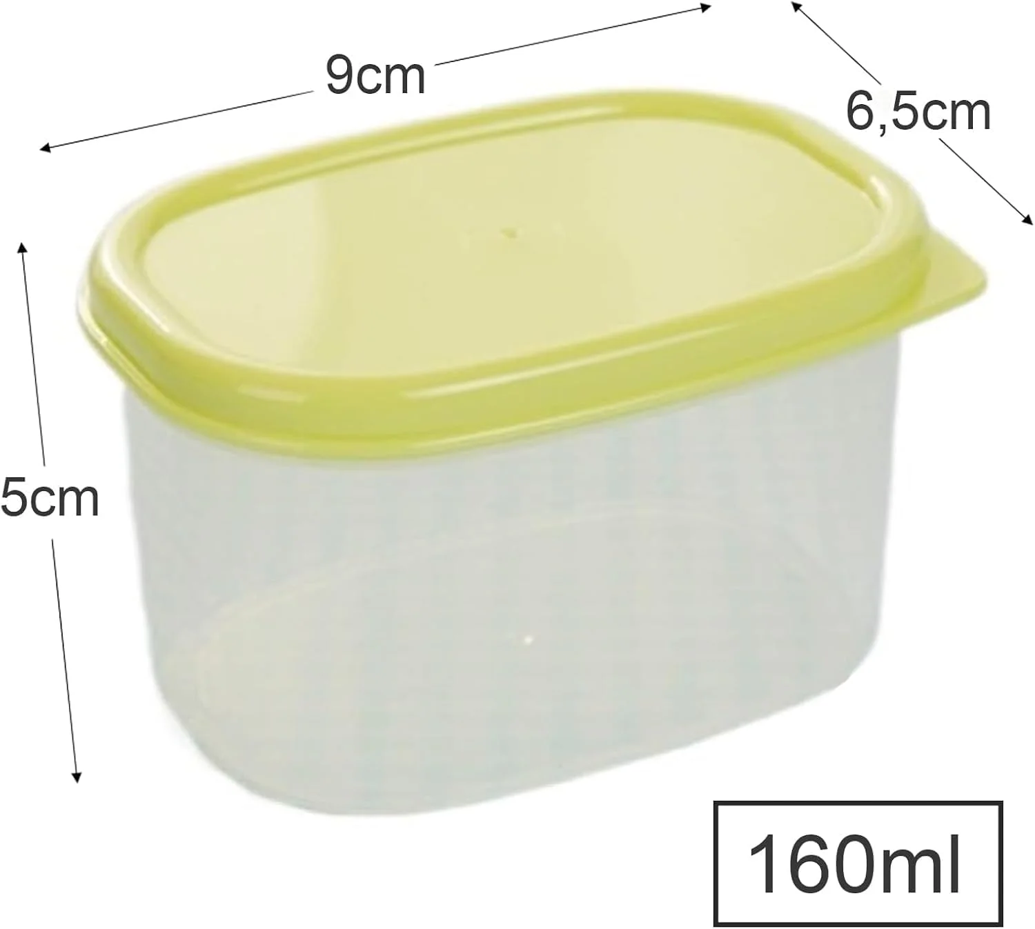 مجموعه 6 عددی ظروف نگهداری غذا Azonee با درب، جعبه های نگهداری تازه و مهر و موم شده قابل انباشت ضد نشت آشپزخانه، ظروف نگهداری مواد غذایی پلاستیکی قابل استفاده مجدد و بدون BPA مناسب برای مایکروویو و فریزر (160 میلی لیتر)