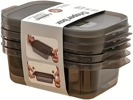 ظروف نگهداری مواد غذایی AK Atelier، 600 میلی لیتر، ست 3 عددی، پلاستیک شفاف، قابل استفاده در مایکروویو، قابل استفاده در فریزر