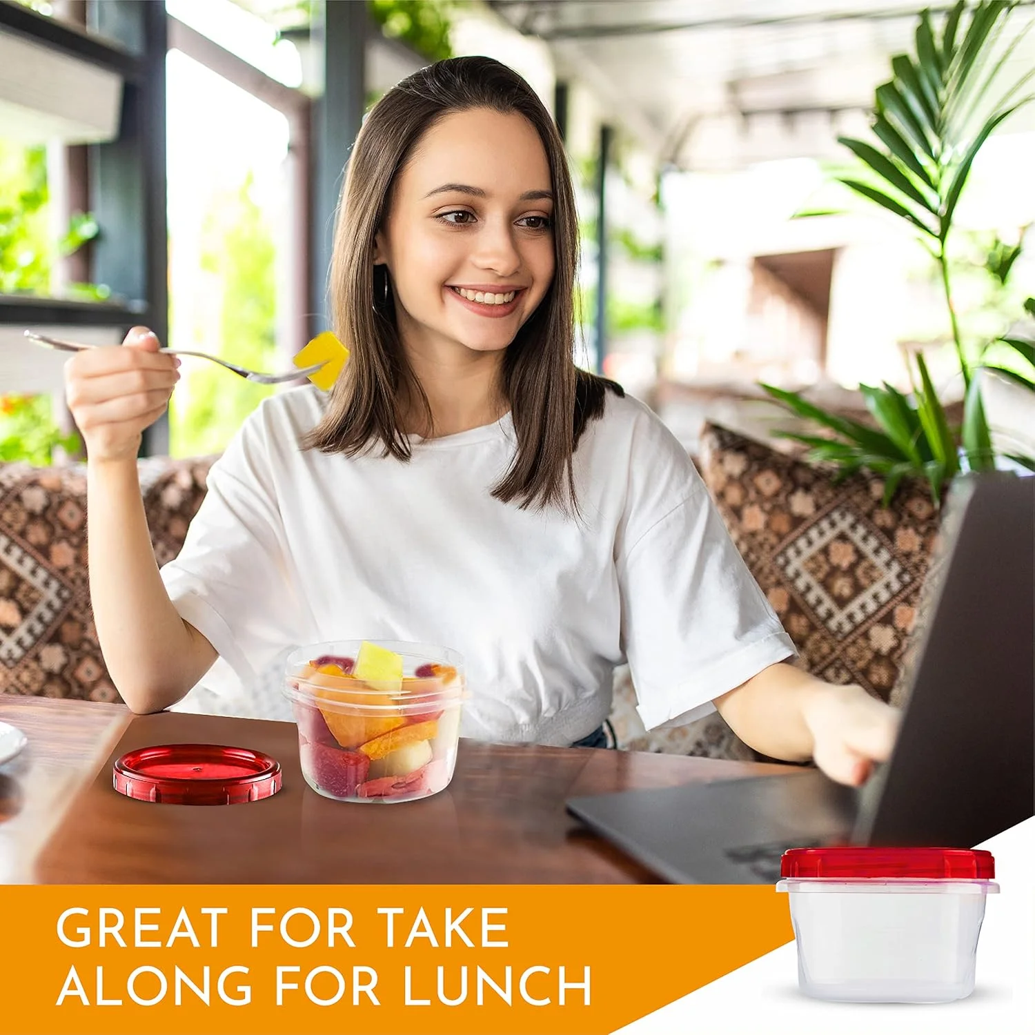 ظروف نگهداری غذا و فریزر سوپ آبی آکوا با درب های پیچی [473 میلی لیتر - بسته 10 عددی] ظرف پلاستیکی قابل استفاده مجدد، ضد نشت، ضد هوا، قابل چیدن، قابل استفاده در مایکروویو و بدون BPA