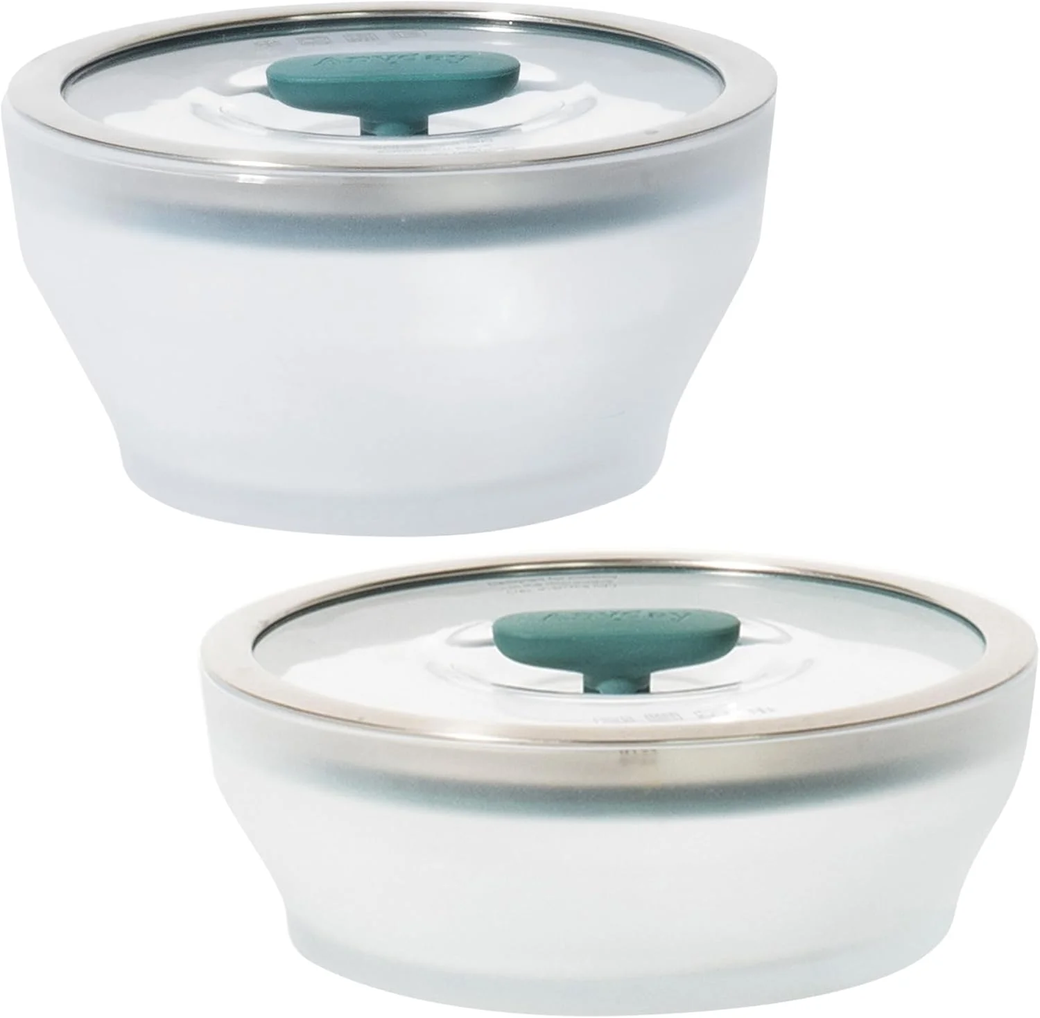 ست 4 تکه ظروف پخت و پز مایکروویو و نگهداری مواد غذایی شیشه ای Anyday با درب های شیشه ای | ظروف متوسط بدون پلاستیک | بخارپز قابل انباشت با درب دارای تهویه برای گرم کردن مجدد و بخارپز کردن سبزیجات و برنج در مایکروویو