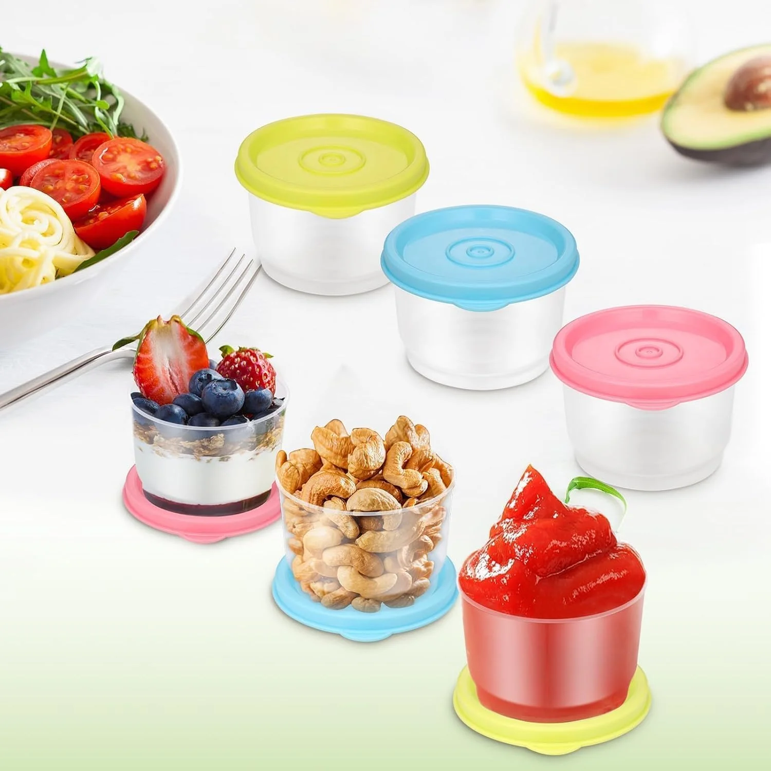 ظروف کوچک غذا Aputue، 6 عدد ظروف نگهداری پلاستیکی 160 میلی لیتری با درب، ظروف آماده سازی غذا دربسته برای میان وعده های ناهار و باقیمانده غذا، قابل استفاده در مایکروویو و فریزر ظروف کوچک غذا Aputue، 6 عدد ظروف نگهداری پلاستیکی 160 میلی لیتری با درب، ظروف آماده سازی غذا دربسته برای میان وعده های ناهار و باقیمانده غذا، قابل استفاده در مایکروویو و فریزر