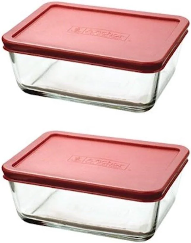 مجموعه ۴ تکه ظروف نگهدارنده ساندویچ انکر هوکینگ، ۲ عدد ظرف ۱.۱ لیتری، مدل ۱۳۱۷۴، درب سرمه ای/قرمز