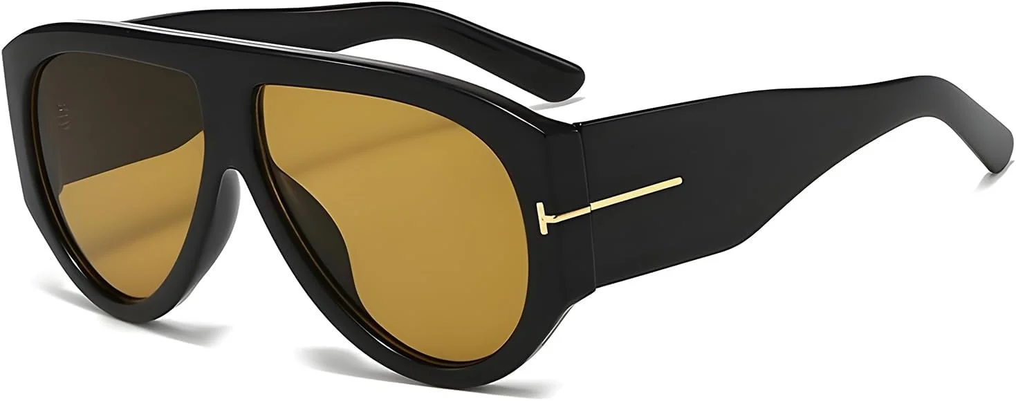 عینک آفتابی خلبانی بزرگ و مد روز QYVEWY برای زنان و مردان، فریم ضخیم مربعی، محافظت UV400 عینک آفتابی خلبانی بزرگ و مد روز QYVEWY برای زنان و مردان، فریم ضخیم مربعی، محافظت UV400