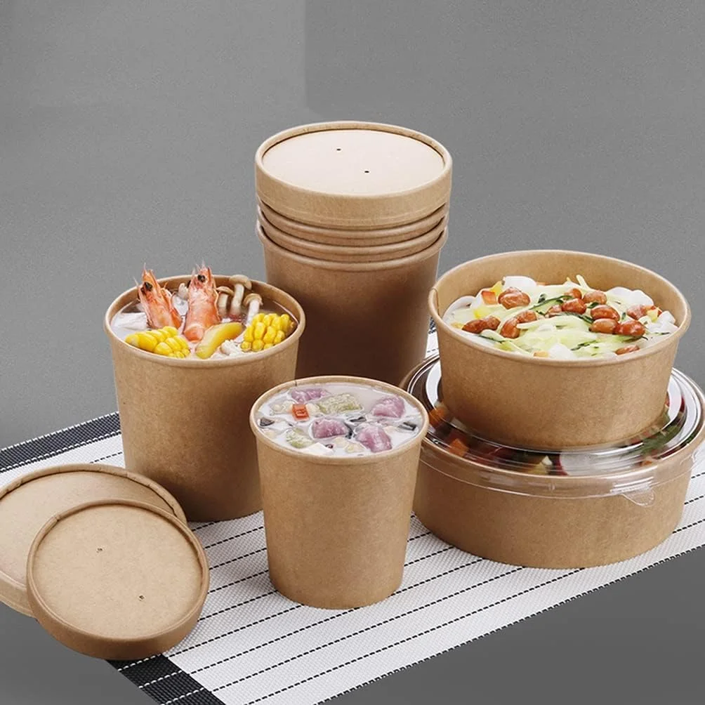 ظرف غذای بیرون بر AGYH بسته 500 عددی، ظروف آماده سازی غذا با درب، جعبه ناهار قابل استفاده مجدد، ظروف نگهداری مواد غذایی ایمن برای مایکروویو/فریزر، کاسه سالاد، 12 اونس (رنگ: استایل 1)