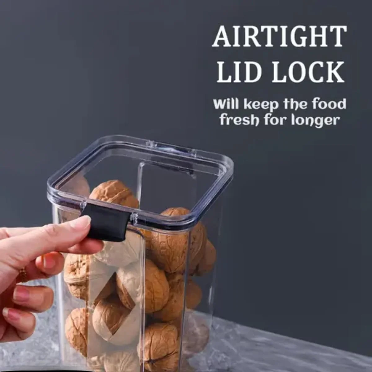 ظروف نگهداری مواد غذایی پلاستیکی درب دار - ست نظم دهنده آشپزخانه بدون BPA برای غلات، پاستا، تنقلات و شکر - سازماندهی کابینت، قابل چیدن، قابل استفاده در مایکروویو و فریزر