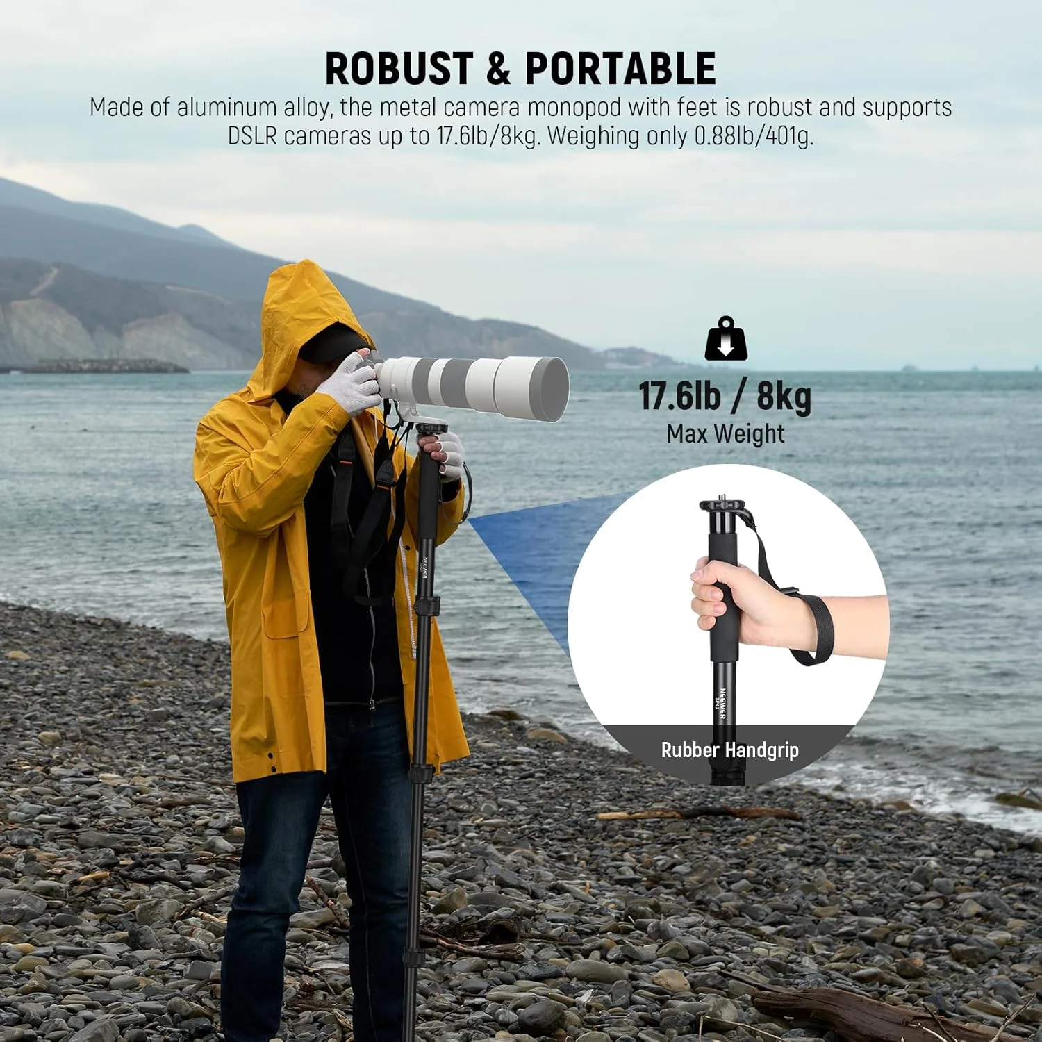 تک پایه دوربین NEEWER، تک پایه ویدیویی مسافرتی آلومینیومی قابل حمل 61 اینچی، آداپتور پیچ 1/4 اینچ 3/8 اینچ برای دوربین های DSLR، لوازم جانبی عکاسی، پارچه تمیز کننده، حداکثر بار 8 کیلوگرم، TP41 تک پایه دوربین NEEWER، تک پایه ویدیویی مسافرتی آلومینیومی قابل حمل 61 اینچی، آداپتور پیچ 1/4 اینچ 3/8 اینچ برای دوربین های DSLR، لوازم جانبی عکاسی، پارچه تمیز کننده، حداکثر بار 8 کیلوگرم، TP41