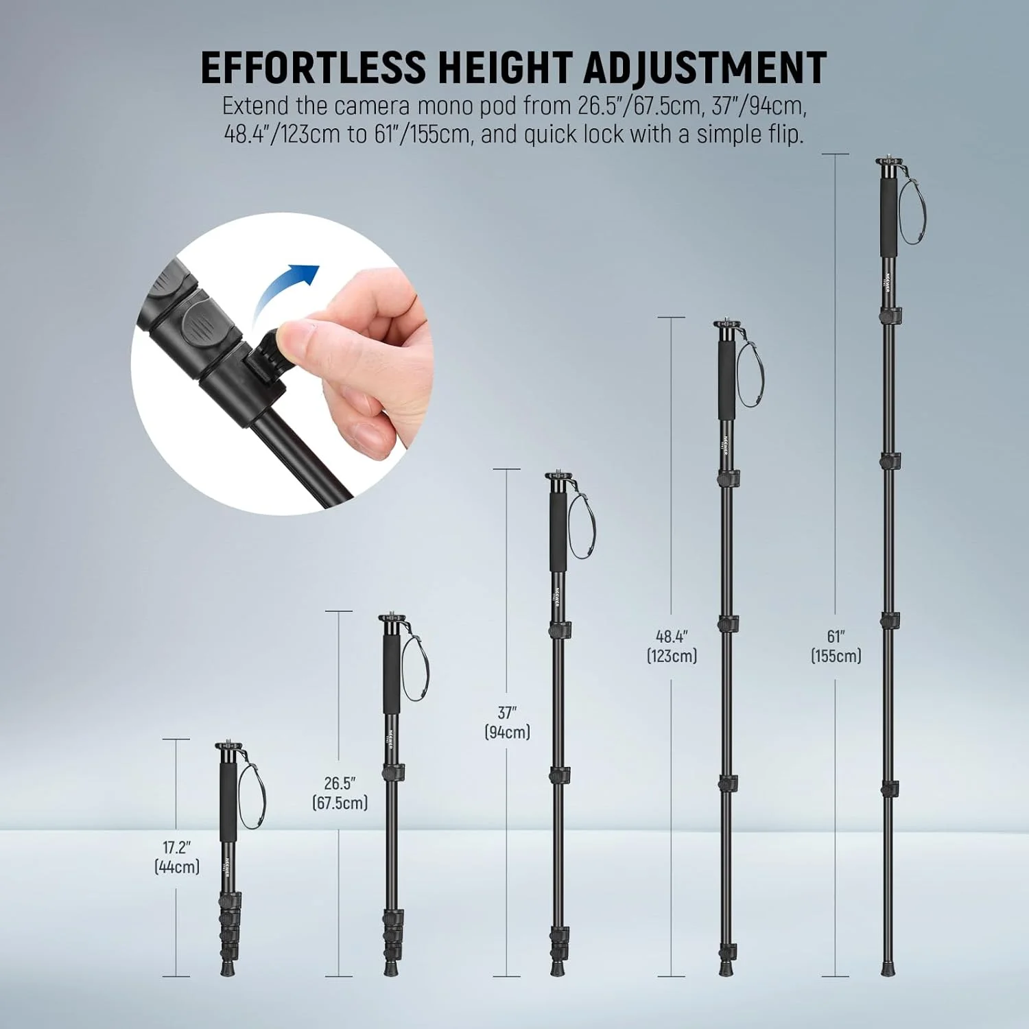 تک پایه دوربین NEEWER، تک پایه ویدیویی مسافرتی آلومینیومی قابل حمل 61 اینچی، آداپتور پیچ 1/4 اینچ 3/8 اینچ برای دوربین های DSLR، لوازم جانبی عکاسی، پارچه تمیز کننده، حداکثر بار 8 کیلوگرم، TP41 تک پایه دوربین NEEWER، تک پایه ویدیویی مسافرتی آلومینیومی قابل حمل 61 اینچی، آداپتور پیچ 1/4 اینچ 3/8 اینچ برای دوربین های DSLR، لوازم جانبی عکاسی، پارچه تمیز کننده، حداکثر بار 8 کیلوگرم، TP41