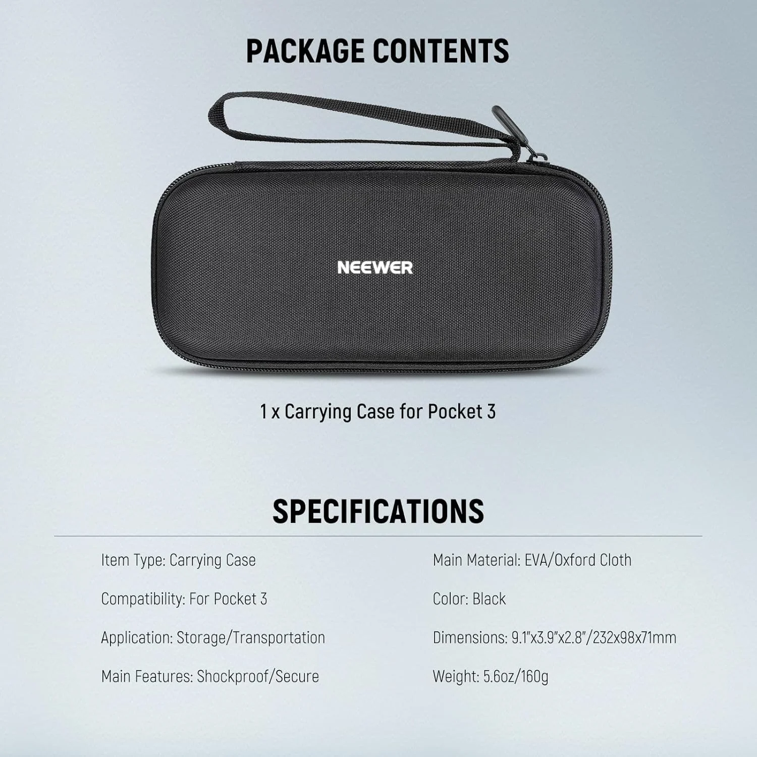 کیف حمل NEEWER برای Pocket 3، کیف سخت و قابل حمل سازگار با دوربین گیمبال DJI Osmo Pocket 3 و دسته و لوازم جانبی Creator Combo، فیلتر، دارای بند توری جیب داخلی و آستر مخملی، AC025 کیف حمل NEEWER برای Pocket 3، کیف سخت و قابل حمل سازگار با دوربین گیمبال DJI Osmo Pocket 3 و دسته و لوازم جانبی Creator Combo، فیلتر، دارای بند توری جیب داخلی و آستر مخملی، AC025
