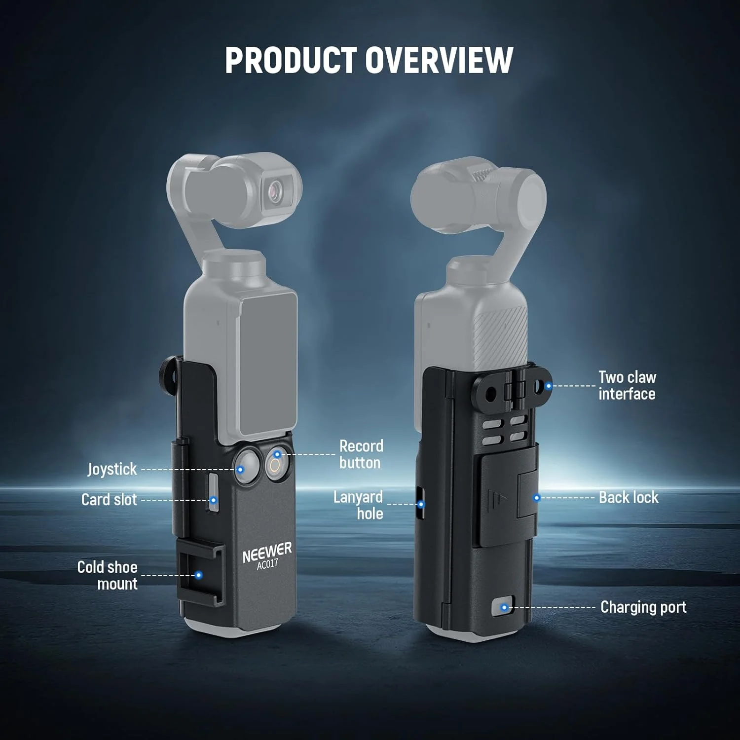 آداپتور پایه توسعه NEEWER BASICS سازگار با لوازم جانبی DJI Osmo Pocket 3، قفس محافظ پلاستیکی، نگهدارنده میکروفون، گیره پایه با کفشک سرد برای سه پایه، ضبط ویدیو ولاگ، AC017 آداپتور پایه توسعه NEEWER BASICS سازگار با لوازم جانبی DJI Osmo Pocket 3، قفس محافظ پلاستیکی، نگهدارنده میکروفون، گیره پایه با کفشک سرد برای سه پایه، ضبط ویدیو ولاگ، AC017