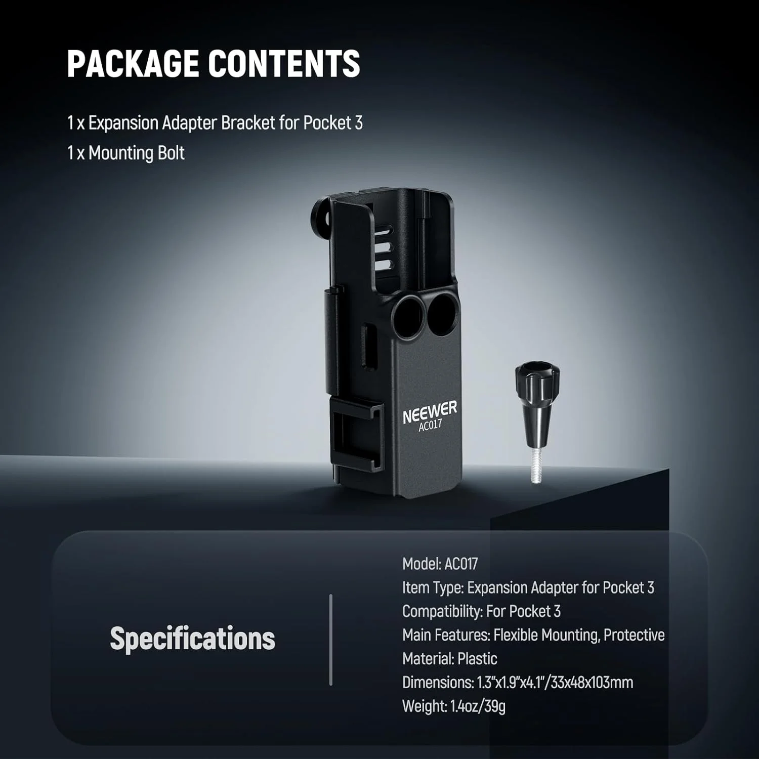 آداپتور پایه توسعه NEEWER BASICS سازگار با لوازم جانبی DJI Osmo Pocket 3، قفس محافظ پلاستیکی، نگهدارنده میکروفون، گیره پایه با کفشک سرد برای سه پایه، ضبط ویدیو ولاگ، AC017 آداپتور پایه توسعه NEEWER BASICS سازگار با لوازم جانبی DJI Osmo Pocket 3، قفس محافظ پلاستیکی، نگهدارنده میکروفون، گیره پایه با کفشک سرد برای سه پایه، ضبط ویدیو ولاگ، AC017