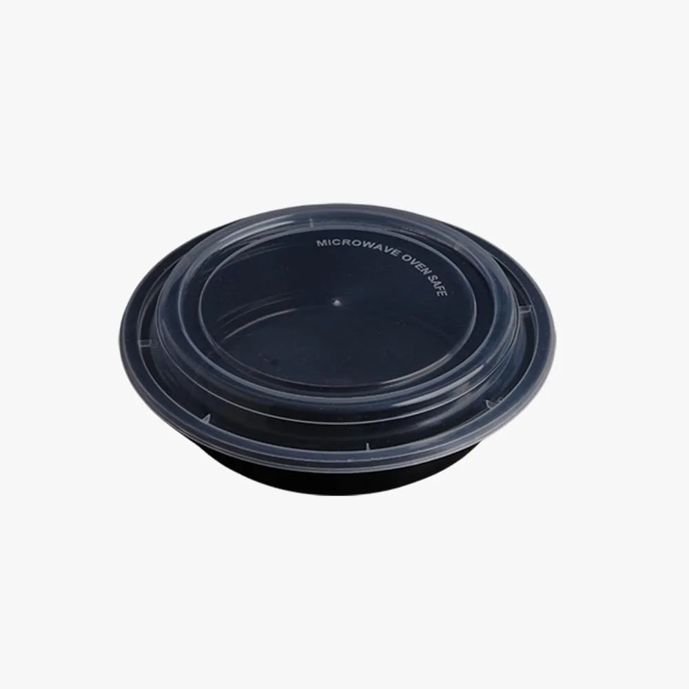 ظرف مایکروویو گرد 24 اونسی A1 PLAST RO (HD) - ساخته شده از مواد PP با گرید غذایی - ضد نشت، بادوام و قابل استفاده مجدد - ایده آل برای آماده سازی غذا، نگهداری و تحویل - ایمن برای مایکروویو و فریزر