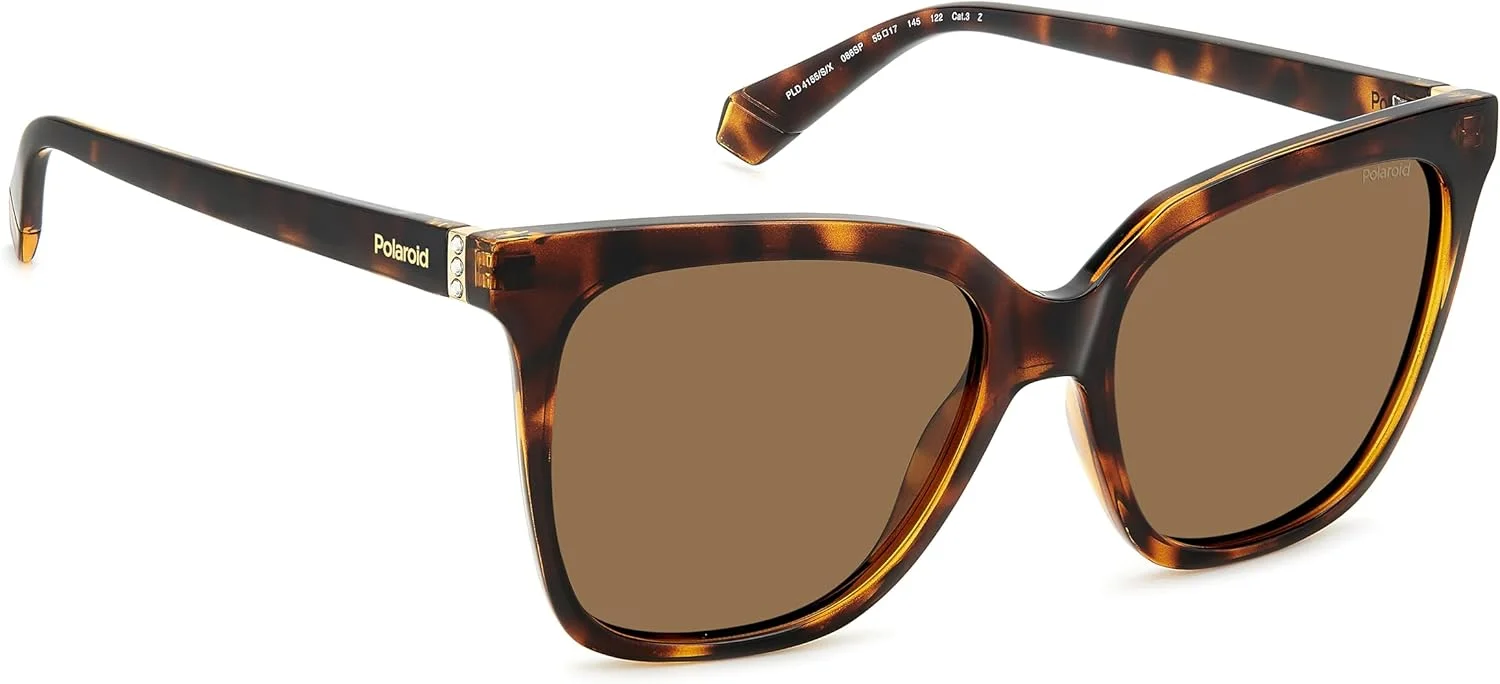 عینک آفتابی زنانه POLAROID مدل PLD 4155/S/X هاوانا 55/17/145