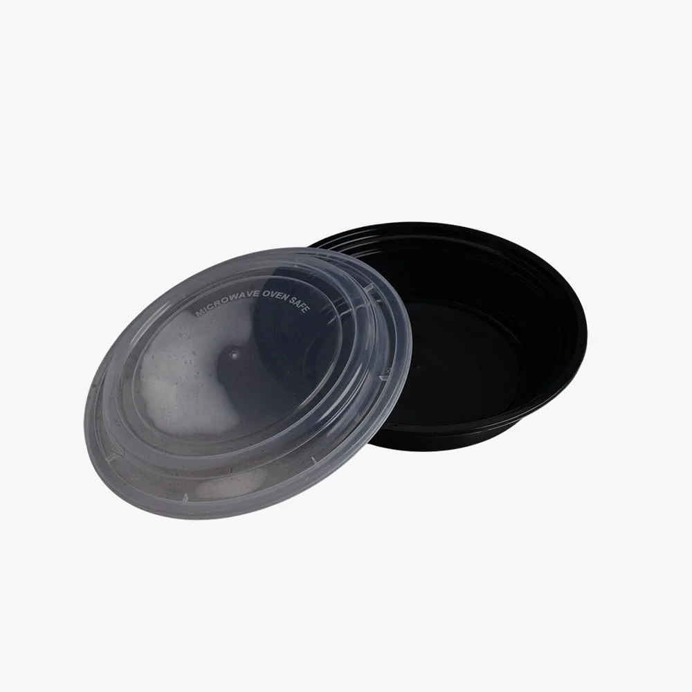 ظرف مایکروویو گرد 24 اونسی A1 PLAST RO (HD) - ساخته شده از مواد PP با گرید غذایی - ضد نشت، بادوام و قابل استفاده مجدد - ایده آل برای آماده سازی غذا، نگهداری و تحویل - ایمن برای مایکروویو و فریزر