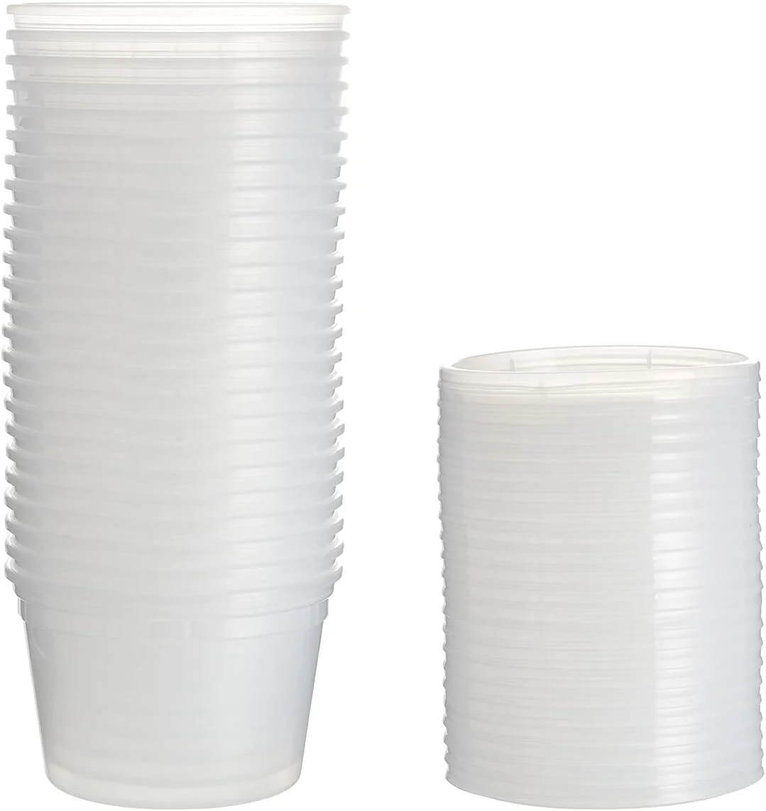 [ست ۴۸ عددی - ۴۷۰ میلی لیتر] ظروف پلاستیکی نگهداری مواد غذایی با درب پلاستیکی، ظروف یکبار مصرف برای سوپ، آماده سازی غذا، اسلایم | بدون BPA | قابل چیدن | ضد نشت | قابل استفاده در مایکروویو | قابل شستشو در ماشین ظرفشویی | قابل استفاده در فریزر