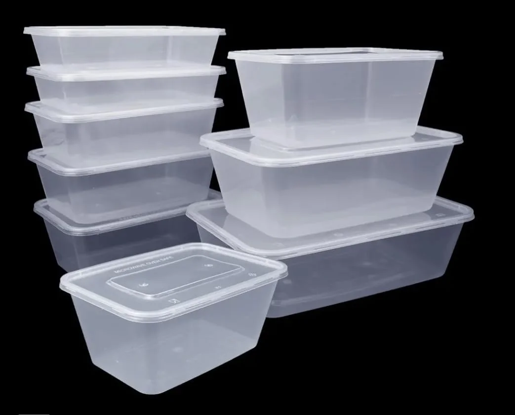 بسته 100 عددی ظروف مایکروویو شفاف 500 میلی لیتری با درب – بادوام، مناسب برای فریزر و مایکروویو – ایده آل برای نگهداری مواد غذایی، آماده سازی غذا و استفاده در آشپزخانه