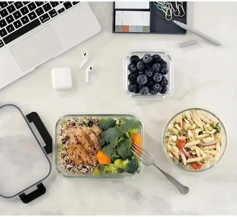 ست ظروف نگهداری غذا شیشه ای 24 تکه – 12 ظرف درب دار با درب های قفل دار – قابل استفاده در مایکروویو، فریزر، ماشین ظرفشویی – ضد نشت، ظروف آماده سازی غذا قابل چیدن برای آشپزخانه و انبار ست ظروف نگهداری غذا شیشه ای 24 تکه – 12 ظرف درب دار با درب های قفل دار – قابل استفاده در مایکروویو، فریزر، ماشین ظرفشویی – ضد نشت، ظروف آماده سازی غذا قابل چیدن برای آشپزخانه و انبار