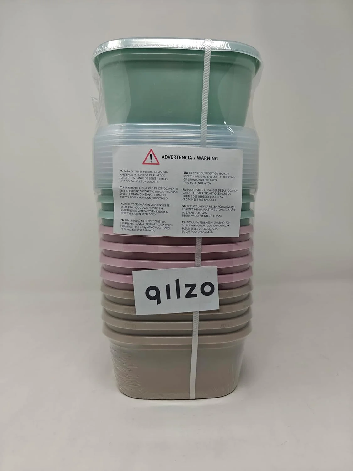 ظروف غذای پلاستیکی گرد QILZO® بسته 12 عددی 1 لیتری، بدون BPA، قابل استفاده در مایکروویو، قابل شستشو در ماشین ظرفشویی، قابل استفاده در فریزر با درب