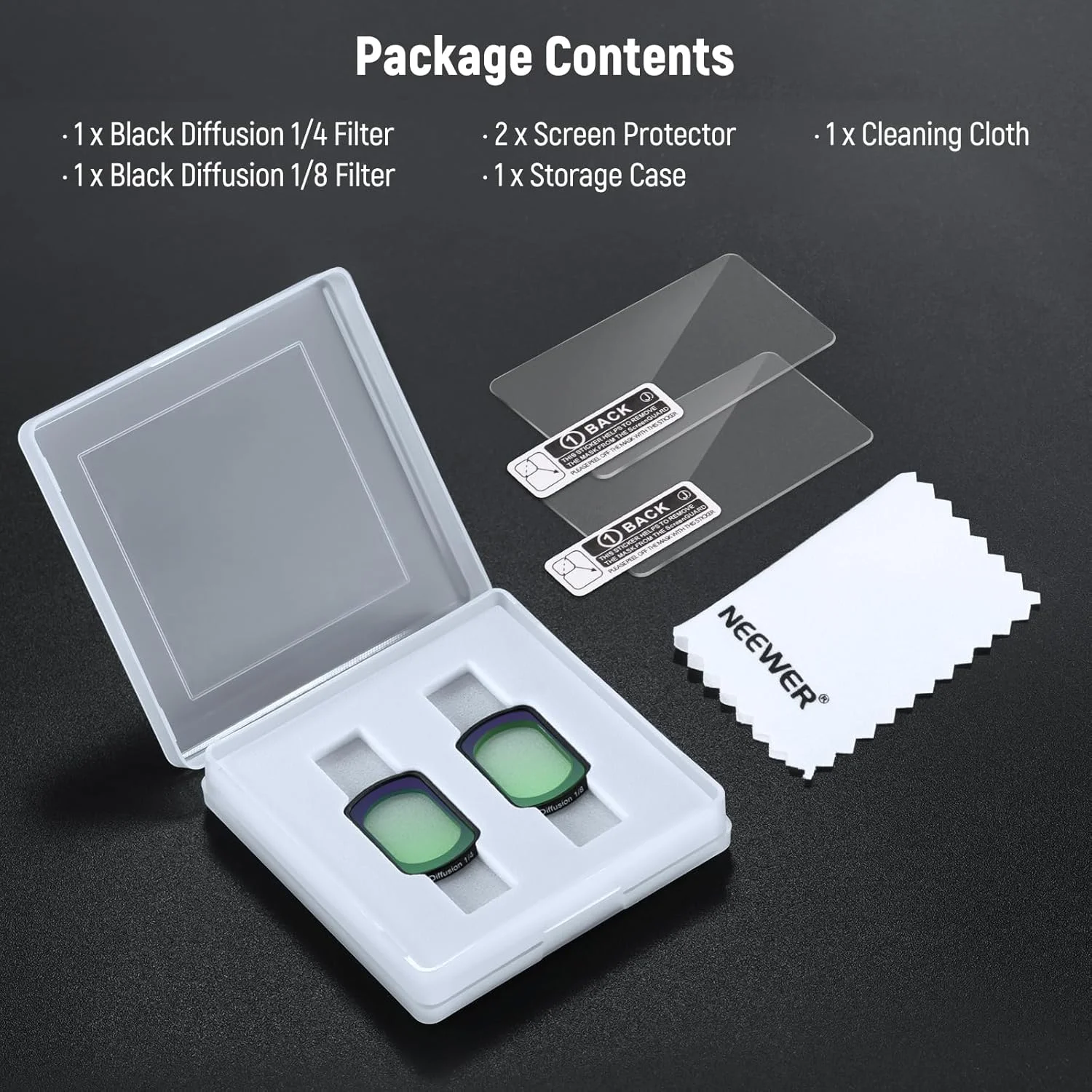 مجموعه 2 عددی فیلتر لنز مغناطیسی بلک میست دیفیوژن 1/4 و 1/8 نیور سازگار با دوربین گیمبال DJI Osmo Pocket 3، لوازم جانبی Creator Combo به همراه محافظ صفحه نمایش شیشه ای تمپرد، مدل FL-B11 مجموعه 2 عددی فیلتر لنز مغناطیسی بلک میست دیفیوژن 1/4 و 1/8 نیور سازگار با دوربین گیمبال DJI Osmo Pocket 3، لوازم جانبی Creator Combo به همراه محافظ صفحه نمایش شیشه ای تمپرد، مدل FL-B11