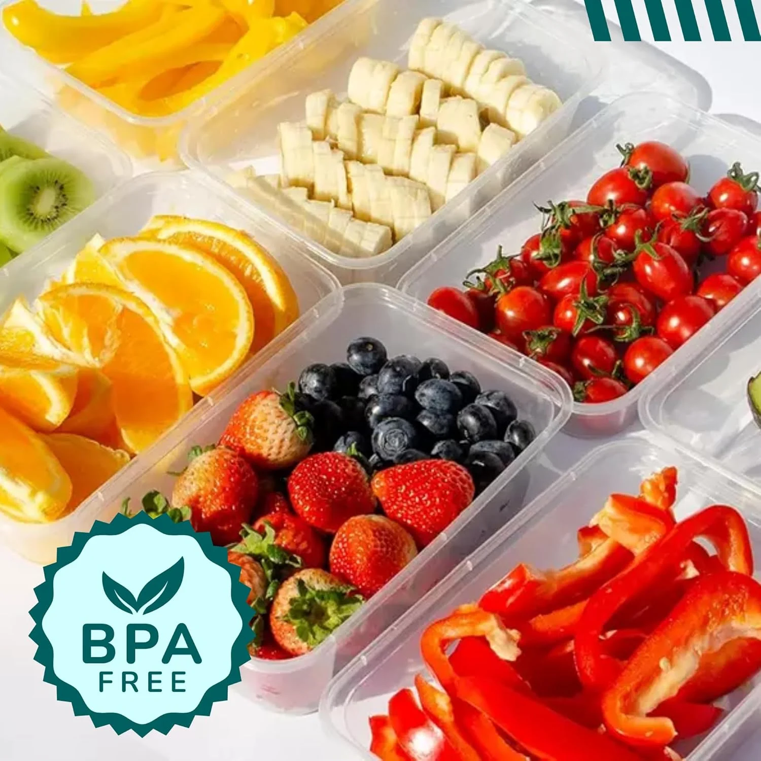 ست 10 عددی ظروف نگهداری مواد غذایی 1 لیتری با درب‌های چفتی – ضد نشت و قابل استفاده مجدد – مناسب مایکروویو، فریزر و ماشین ظرفشویی – بادوام برای نگهداری باقیمانده غذا و مواد غذایی