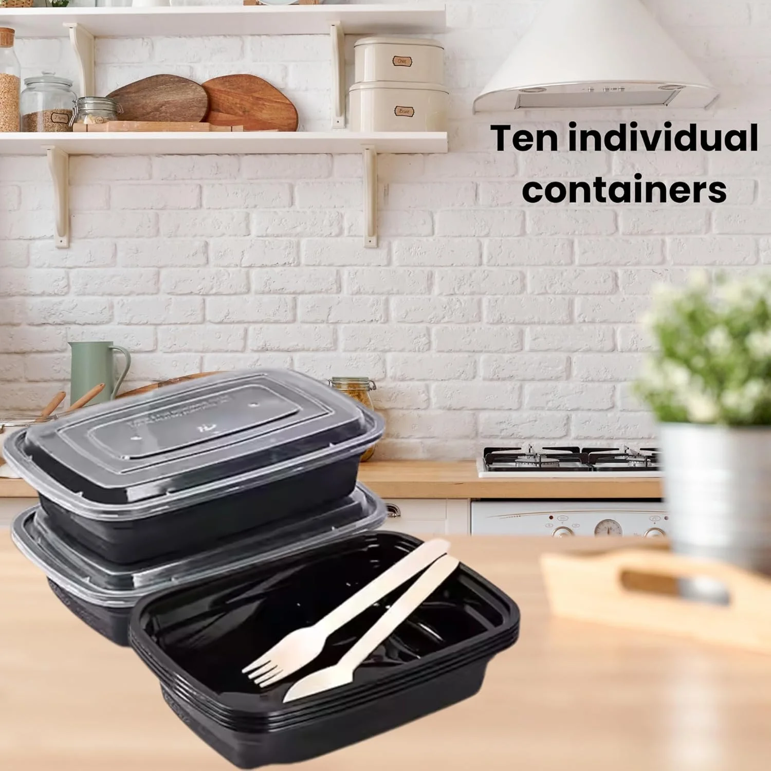 ظروف آماده سازی غذا 10 عددی - ظرف نگهداری مواد غذایی 944 میلی لیتری بدون BPA با درب های محکم | قابل چیدن، قابل استفاده مجدد و مقاوم در برابر نشت | قابل استفاده در مایکروویو، فریزر و ماشین ظرفشویی | ایده آل برای کنترل حجم غذا و باقیمانده غذا