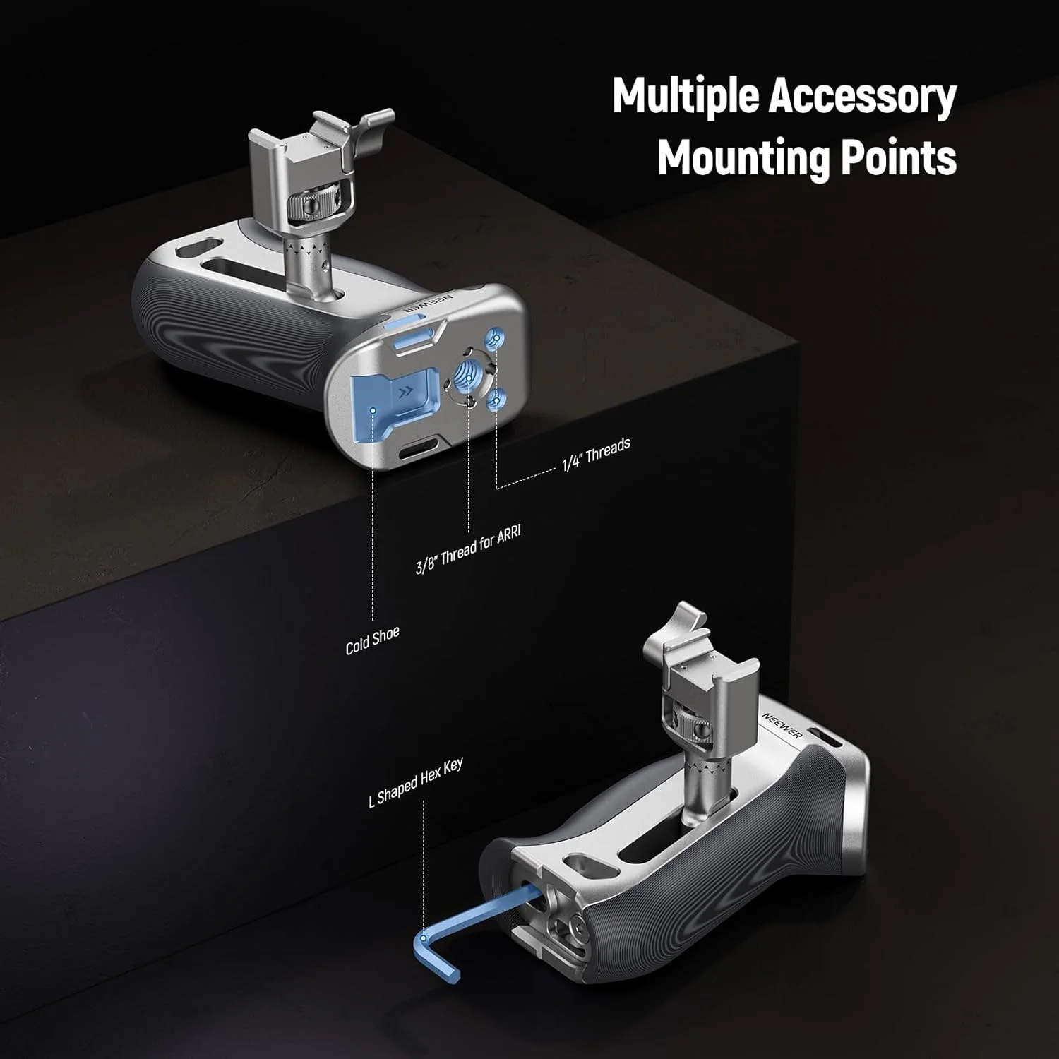 دسته جانبی ناتو با رهاسازی سریع Neewer، دستگیره جانبی دوربین ارگونومیک با گیره ناتو، دستگیره ضد لغزش، کفشک سرد، رزوه 1/4 اینچ و 3/8 اینچ برای ARRI، سازگار با قفس دوربین SmallRig، CA130 دسته جانبی ناتو با رهاسازی سریع Neewer، دستگیره جانبی دوربین ارگونومیک با گیره ناتو، دستگیره ضد لغزش، کفشک سرد، رزوه 1/4 اینچ و 3/8 اینچ برای ARRI، سازگار با قفس دوربین SmallRig، CA130