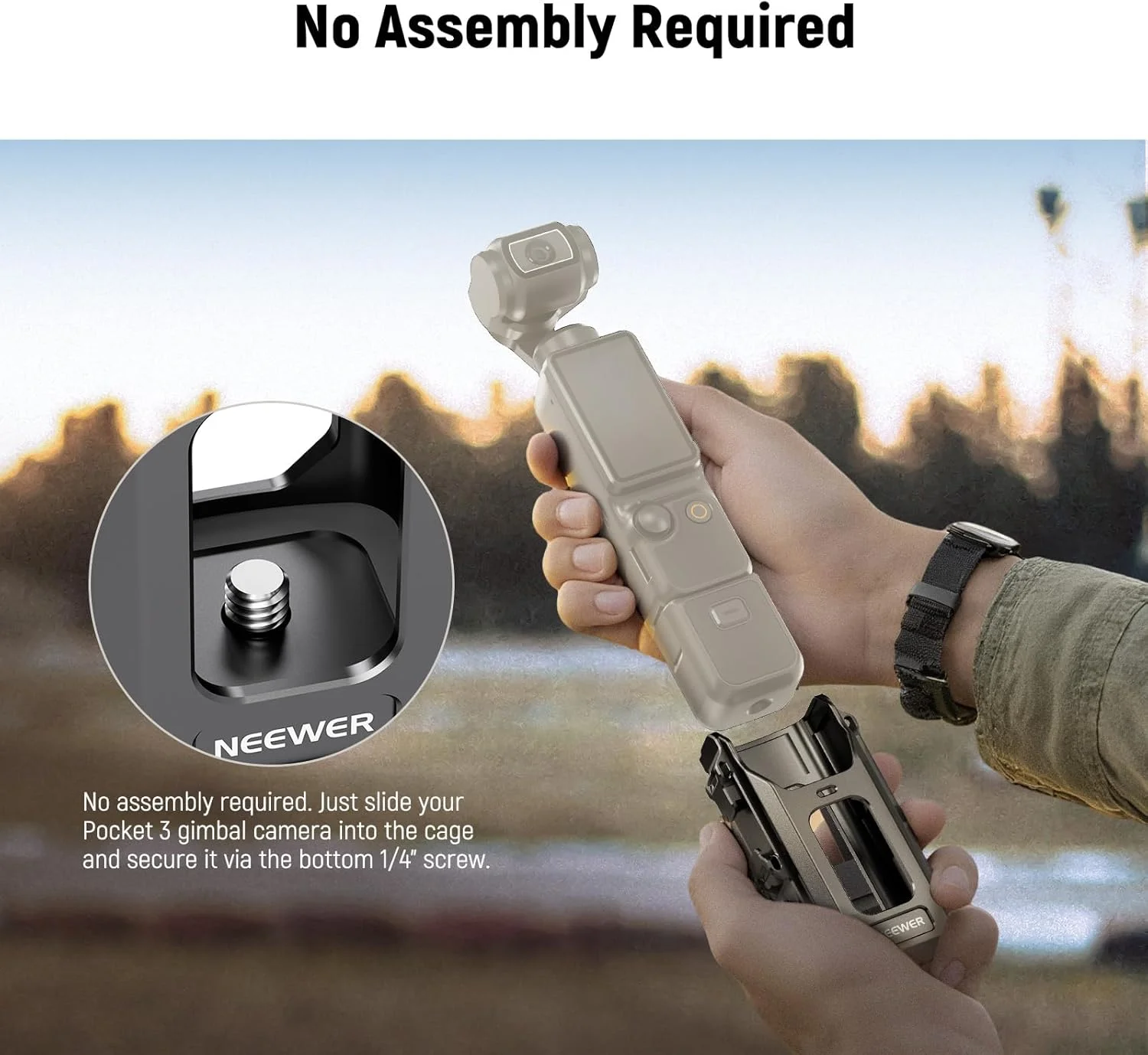 محافظ فلزی دوربین NEEWER Pocket 3، بدنه محافظ آلومینیومی آلیاژی همه کاره سازگار با DJI Osmo Pocket 3 و لوازم جانبی نصب مغناطیسی، رزوه های 1/4 اینچی، کفشک سرد، شکاف هایی برای دسته جانبی با قابلیت رهاسازی سریع، AC029 محافظ فلزی دوربین NEEWER Pocket 3، بدنه محافظ آلومینیومی آلیاژی همه کاره سازگار با DJI Osmo Pocket 3 و لوازم جانبی نصب مغناطیسی، رزوه های 1/4 اینچی، کفشک سرد، شکاف هایی برای دسته جانبی با قابلیت رهاسازی سریع، AC029