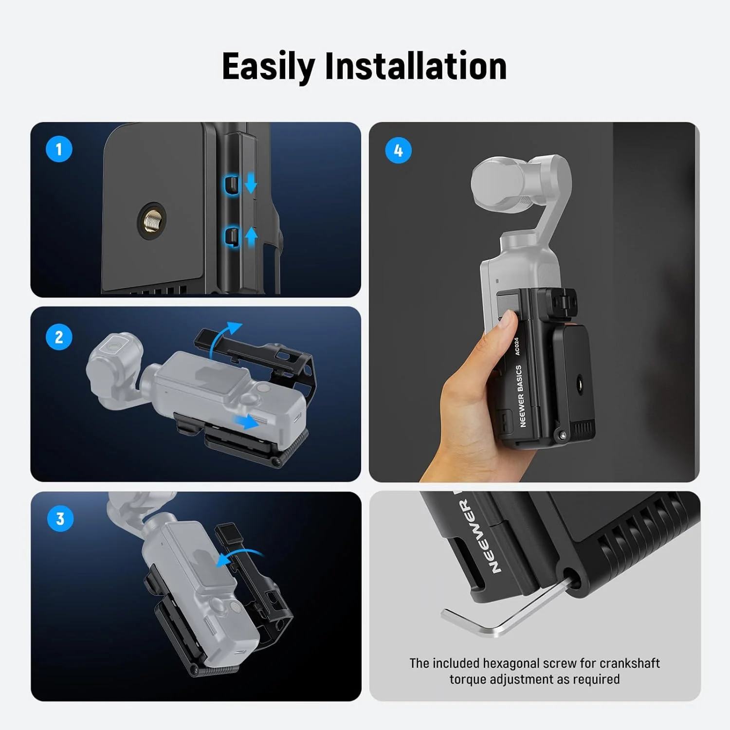 پایه مغناطیسی NEEWER Basics سازگار با DJI Osmo Pocket 3، آداپتور توسعه لوازم جانبی Creator Combo با سوراخ پیچ 1/4 اینچی، براکت پلاستیکی برای گریپ باتری M21 Fill Light، AC024 پایه مغناطیسی NEEWER Basics سازگار با DJI Osmo Pocket 3، آداپتور توسعه لوازم جانبی Creator Combo با سوراخ پیچ 1/4 اینچی، براکت پلاستیکی برای گریپ باتری M21 Fill Light، AC024