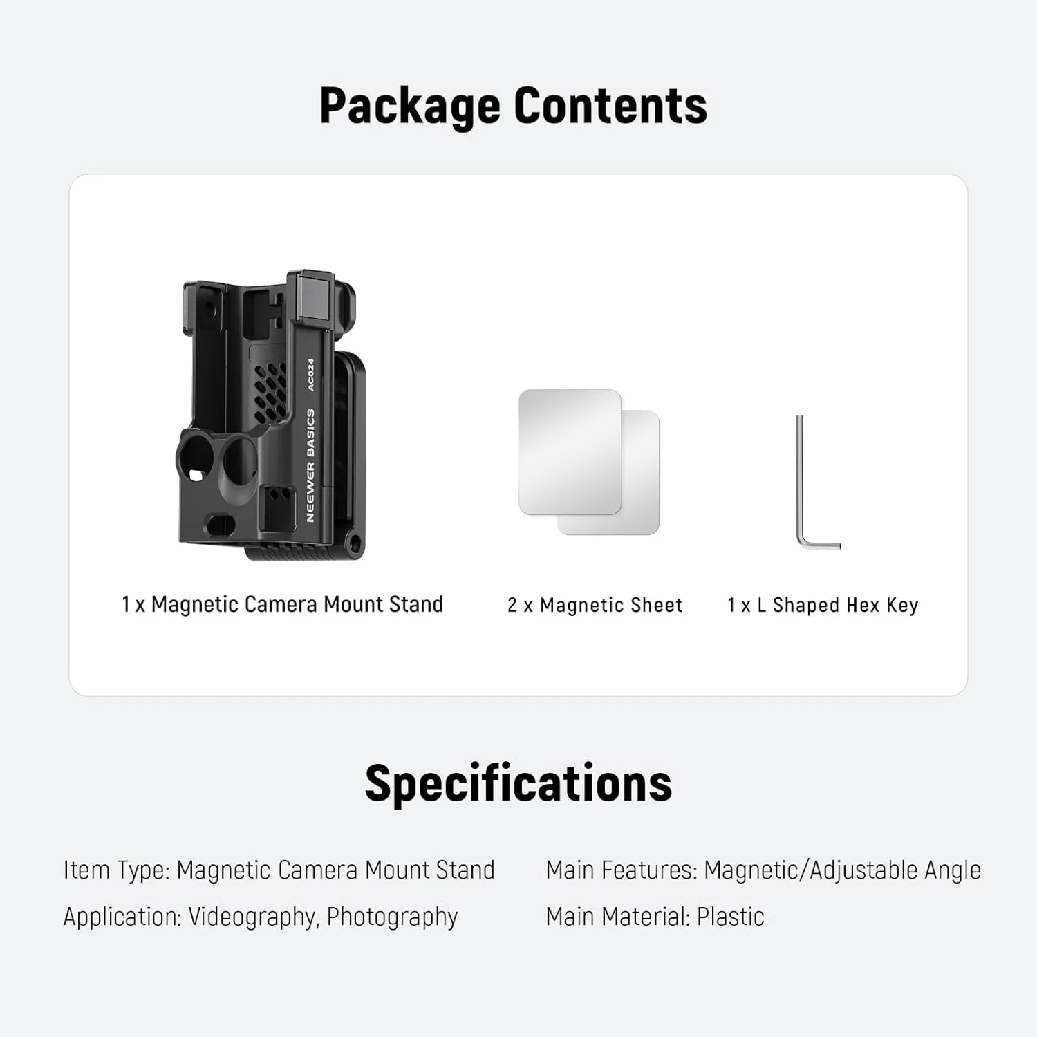 پایه مغناطیسی NEEWER Basics سازگار با DJI Osmo Pocket 3، آداپتور توسعه لوازم جانبی Creator Combo با سوراخ پیچ 1/4 اینچی، براکت پلاستیکی برای گریپ باتری M21 Fill Light، AC024 پایه مغناطیسی NEEWER Basics سازگار با DJI Osmo Pocket 3، آداپتور توسعه لوازم جانبی Creator Combo با سوراخ پیچ 1/4 اینچی، براکت پلاستیکی برای گریپ باتری M21 Fill Light، AC024