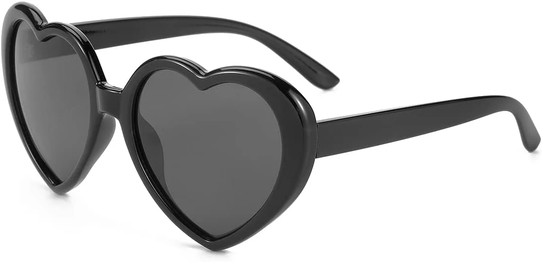 عینک آفتابی پلاریزه قلبی شکل زنانه، مد روز، عینک های بزرگ یکپارچهسازی با سیستمعامل دوست داشتنی با لنز محافظ UV400