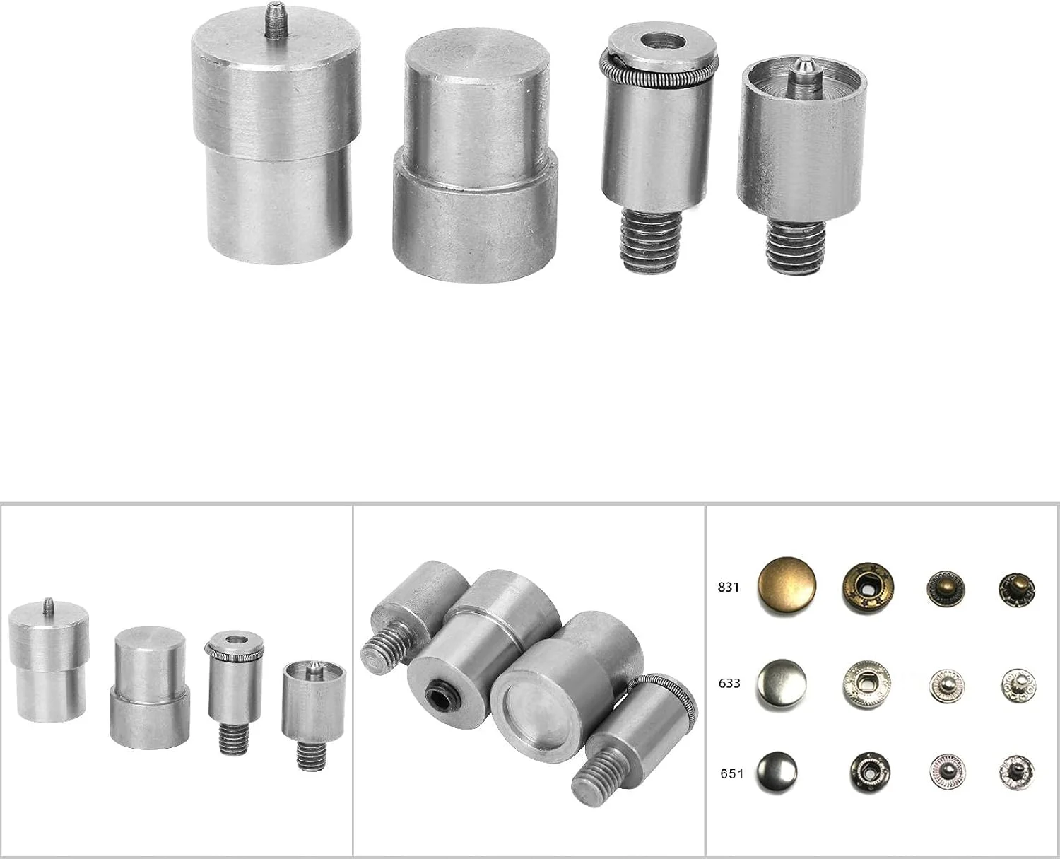 LZFuiop ست قالب دکمه فشاری 4 عددی، دکمه های نقره ای لوازم جانبی پرس دستی کیت جایگزین برای دکمه های 12 میلی متر / 15 میلی متر / 21.5 میلی متر / 21.5 میلی متر LZFuiop ست قالب دکمه فشاری 4 عددی، دکمه های نقره ای لوازم جانبی پرس دستی کیت جایگزین برای دکمه های 12 میلی متر / 15 میلی متر / 21.5 میلی متر / 21.5 میلی متر