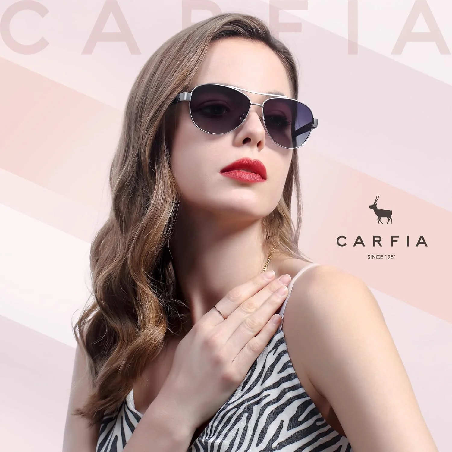 عینک آفتابی پلاریزه زنانه CARFIA با محافظت UV و فریم فلزی فوق سبک و راحت مدل CA3210 مناسب رانندگی