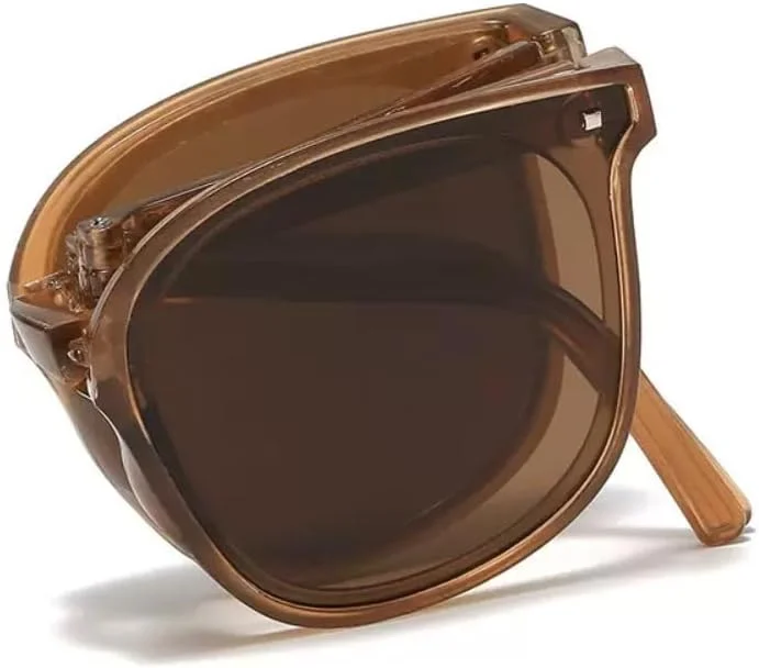 عینک آفتابی پلاریزه زنانه تاشو، محافظت UV400، فریم PC سبک وزن - سبک کلاسیک خلبانی برای زنان، رانندگی، فضای باز، مسافرت