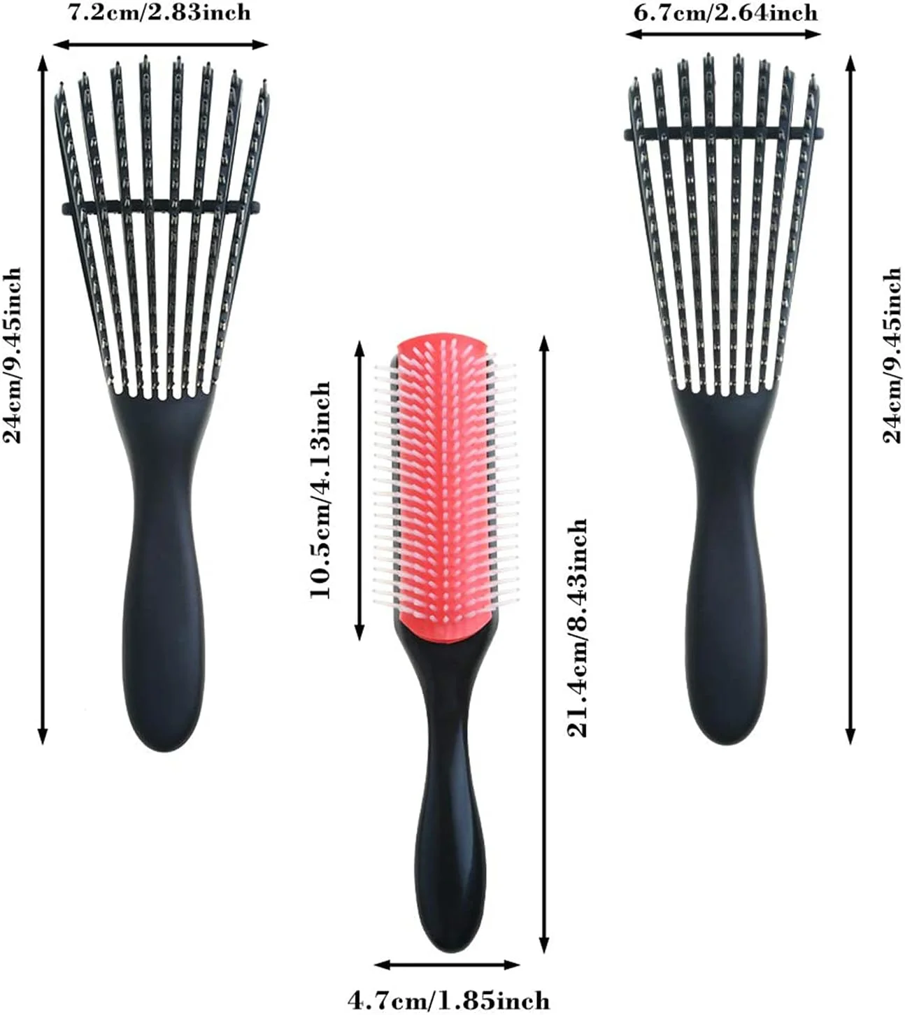 مجموعه برس باز کننده گره مو KASTWAVE، برس حالت دهنده نایلونی بالشتی 9 ردیفه + برس باز کننده گره با 2 برس لبه دو طرفه مختلف + 5 گیره مو برای شکل دادن و مشخص کردن فرها - خشک کردن با سشوار، 4 تکه