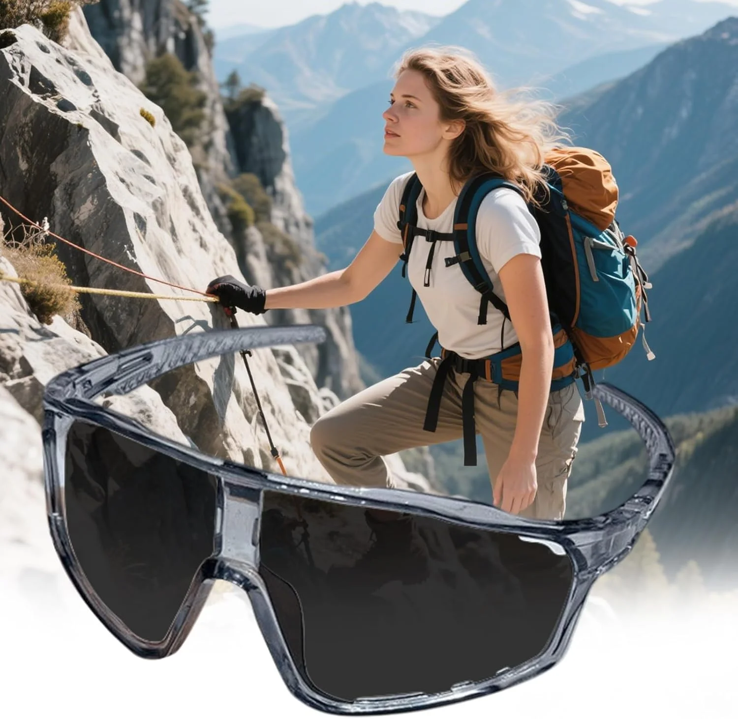 عینک آفتابی ورزشی پلاریزه برای آقایان و بانوان - محافظت UV400، ضد انعکاس نور، فریم سبک و بادوام، دسته های قابل تنظیم، گیره ضد لغزش، عینک آفتابی مناسب فضای باز برای ساحل، ماهیگیری، گلف، دوچرخه سواری