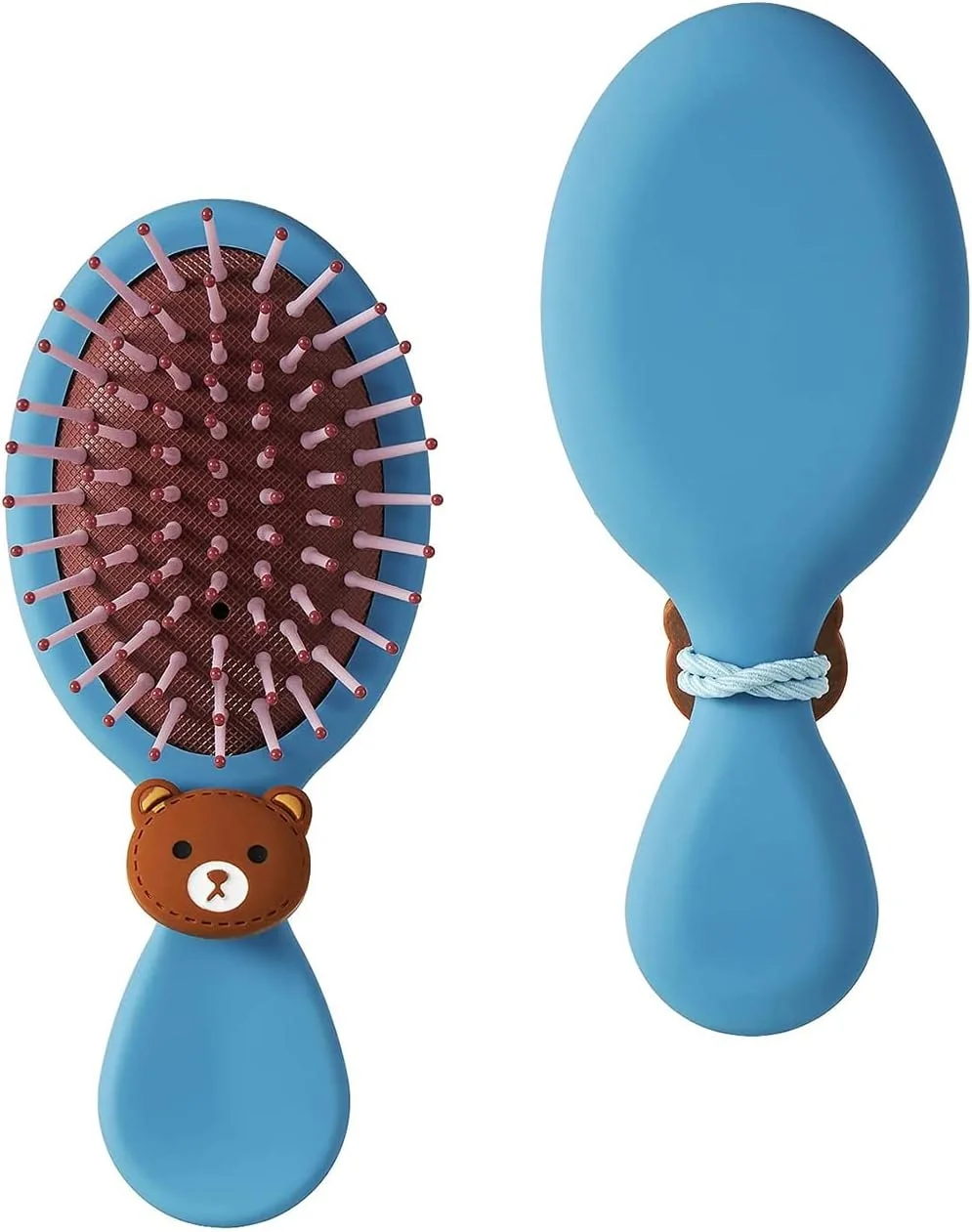 برس مو KASTWAVE، برای دختران پسران زنان مردان کودکان، موهای خیس و خشک، برس گره باز کن مسافرتی کوچک برای انواع مو، به راحتی گره ها را باز می کند، صاف کننده و ماساژ دهنده (آبی)